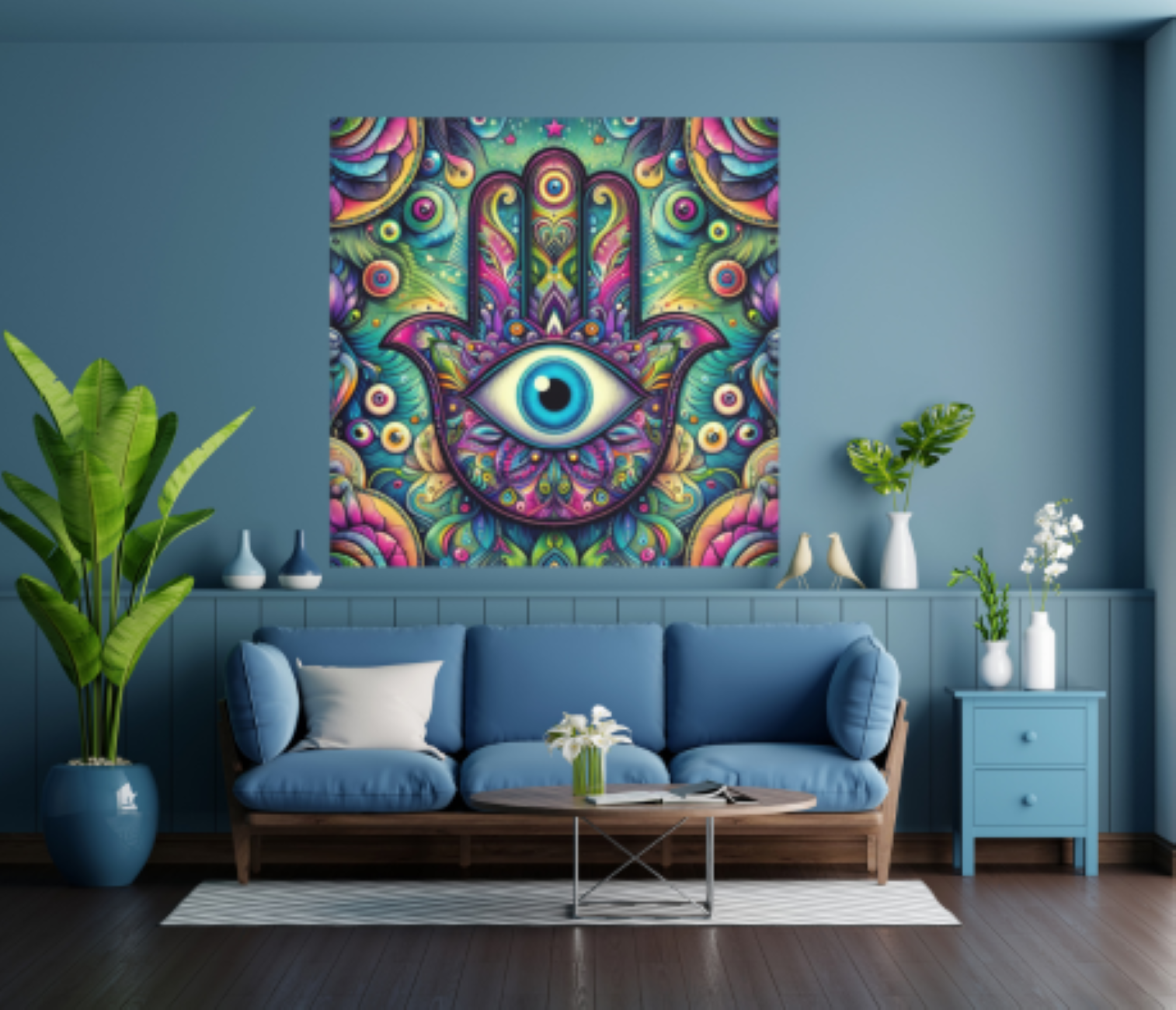 Colorful Hamsa Wall Art Canvas | Dopamine Decor | High-Vibrational Mandala by CarmaQuanTarot product thumbnail image Colorful Hamsa Wall Art Canvas | Dopamine Decor | High-Vibrational Mandala by CarmaQuanTarot product thumbnail image