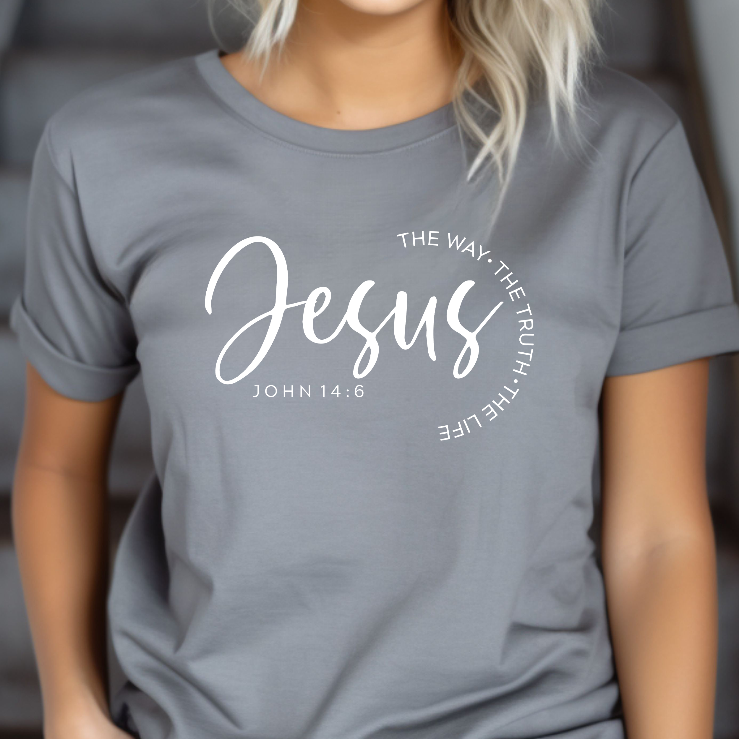 Jesus: The Way, The Truth, The Life - Women's Christian T-shirt product thumbnail image Jesus: The Way, The Truth, The Life - Women's Christian T-shirt product thumbnail image