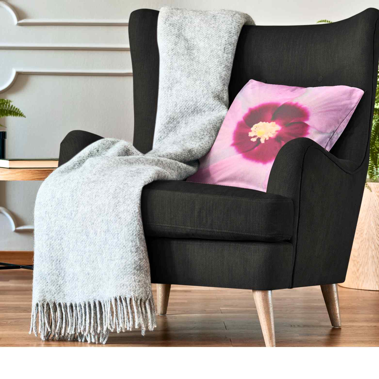 Floral Pink Pillowcase, Flower Print Cushion Cover, Decorative Pillow Case, Home Decor, Gift for Her, Tropical Vibes, Romantic Decor product thumbnail image