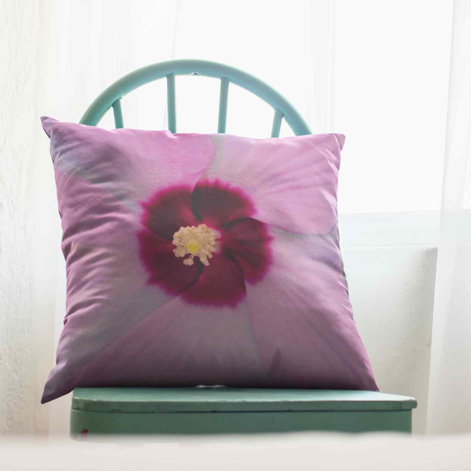 Floral Pink Pillowcase, Flower Print Cushion Cover, Decorative Pillow Case, Home Decor, Gift for Her, Tropical Vibes, Romantic Decor product thumbnail image