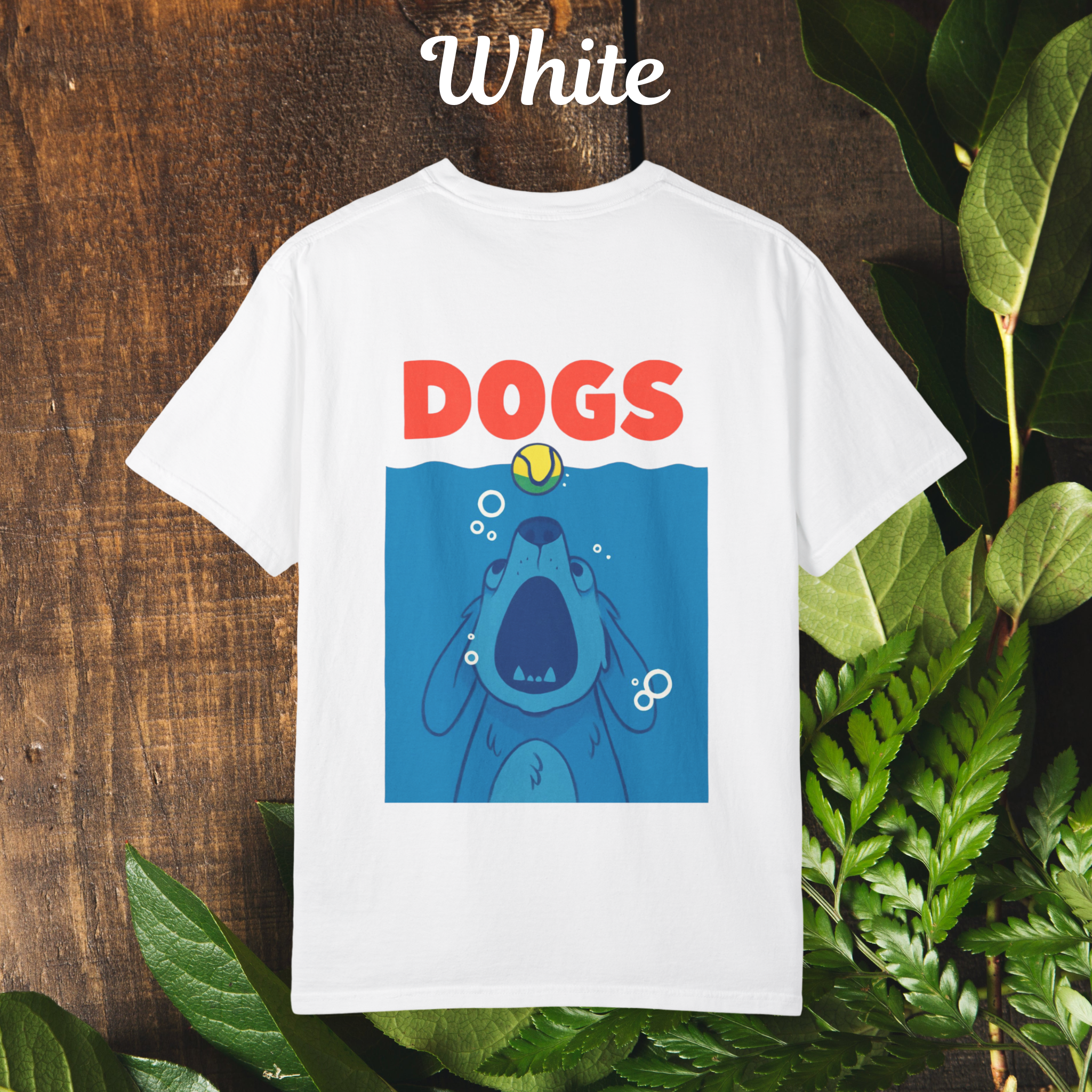 "Jaws" -> "Dogs" Dog Lover T-shirt | Perfect Pet Gift, Casual Wear, Summer Outfit, Funny Dog Mom Gift, Animal Fun Shirt, Jaws product thumbnail image