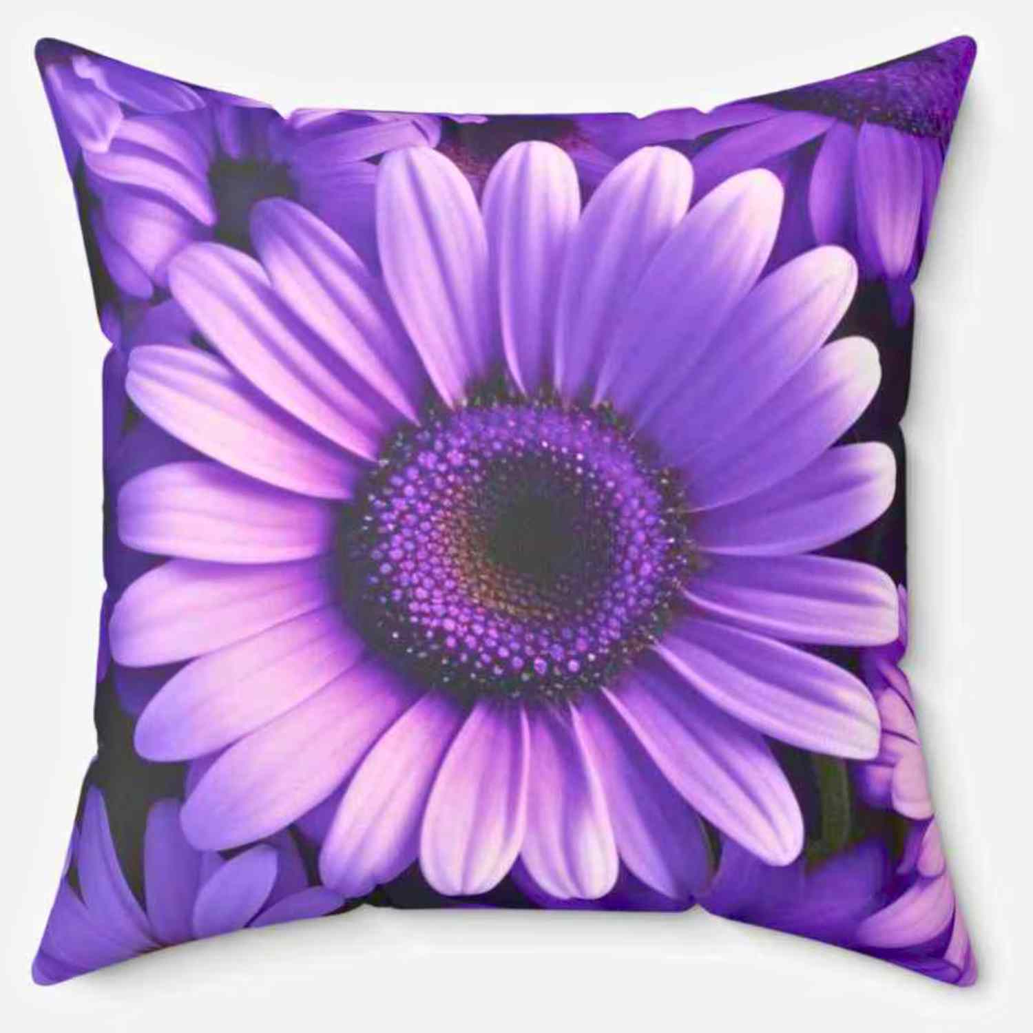 Purple Floral Square Pillow 2-sided, Home Decor Cushion, Garden Theme Throw Pillow, Gift for Flower Lovers, Spring Decor, Accent Pillow product thumbnail image