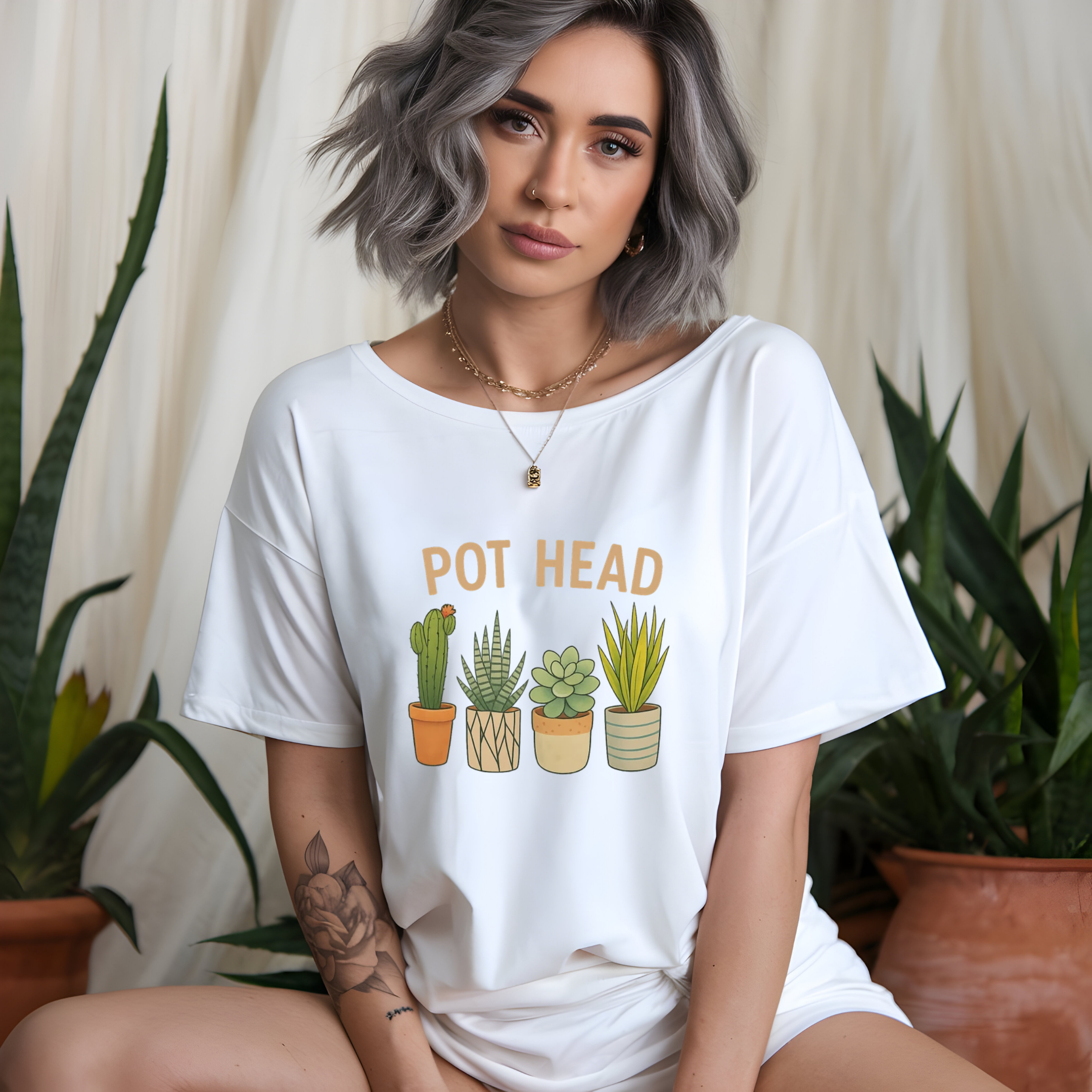 Pot Head Unisex Softstyle T-Shirt | Fun Plant Lover Tee, Gifts for Gardeners, Botanical Humor Shirt, Birthday Present, Eco-Friendly Fashion
