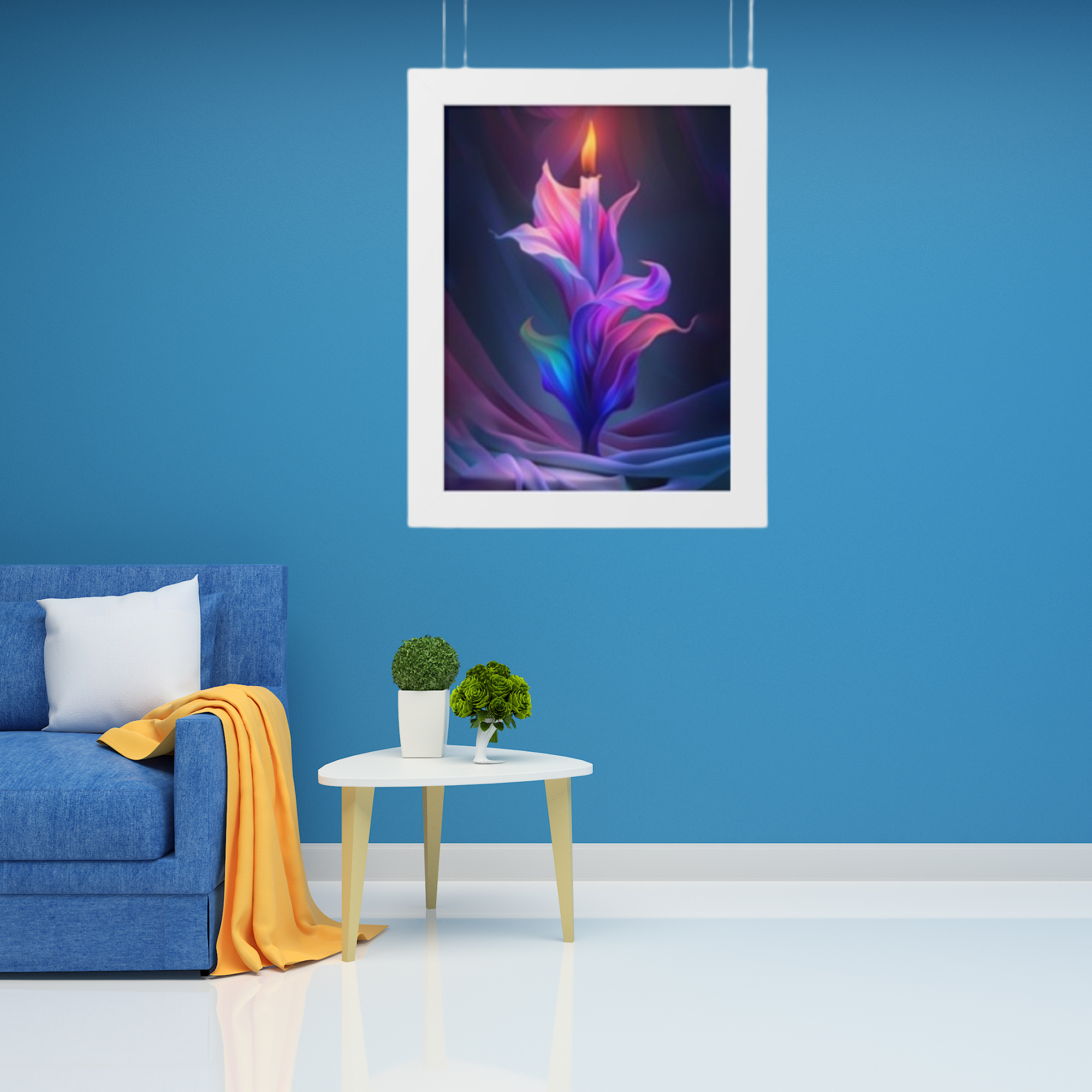 Colorful Candle Flower Art Print Framed Vertical Poster Moody Purple And Blue Floral Flame Wall Decor Surreal Botanical Canvas for Living Room or Bedroom Colorful Candle Flower Art Print Framed Vertical Poster Moody Purple And Blue Floral Flame Wall Decor Surreal Botanical Canvas for Living Room or Bedroom