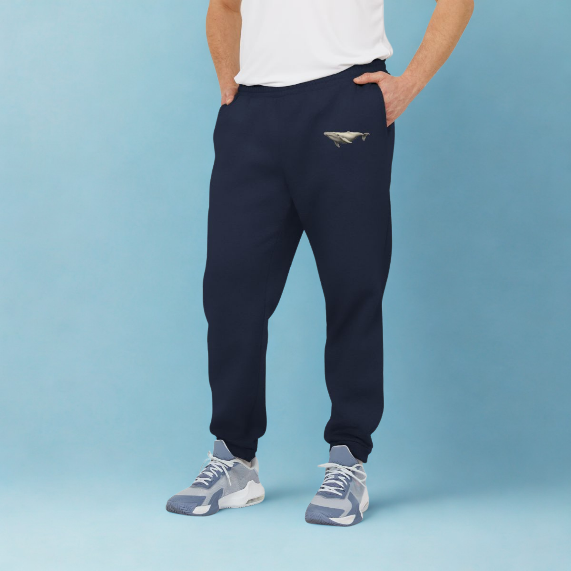 Adidas Unisex Joggers with Humpback Whale Design Eco Fleece Sweatpants for Ocean Lovers Nature Themed Gift for Whale Enthusiasts product thumbnail image