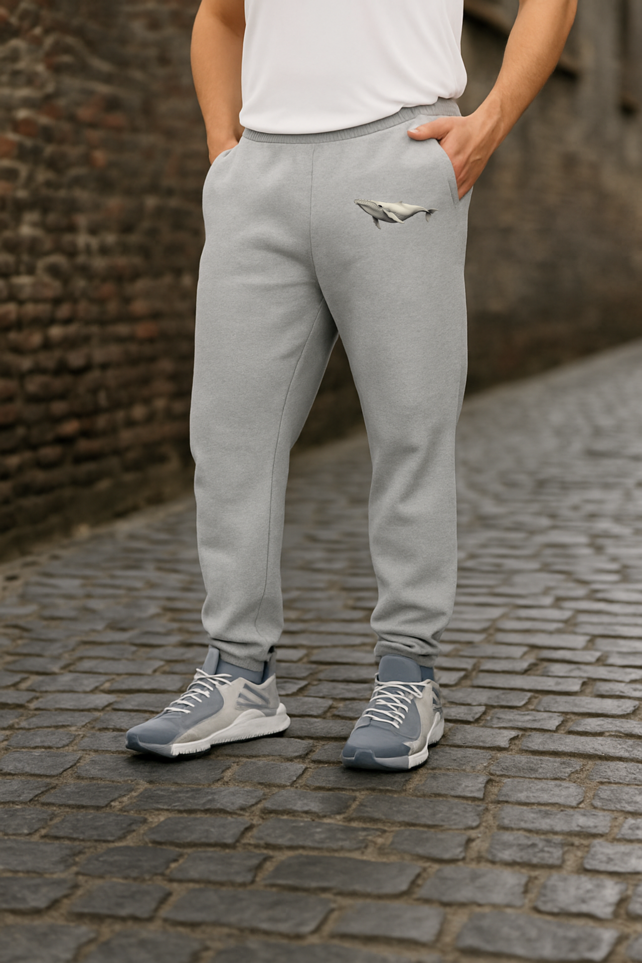 Adidas Unisex Joggers with Humpback Whale Design Eco Fleece Sweatpants for Ocean Lovers Nature Themed Gift for Whale Enthusiasts product thumbnail image