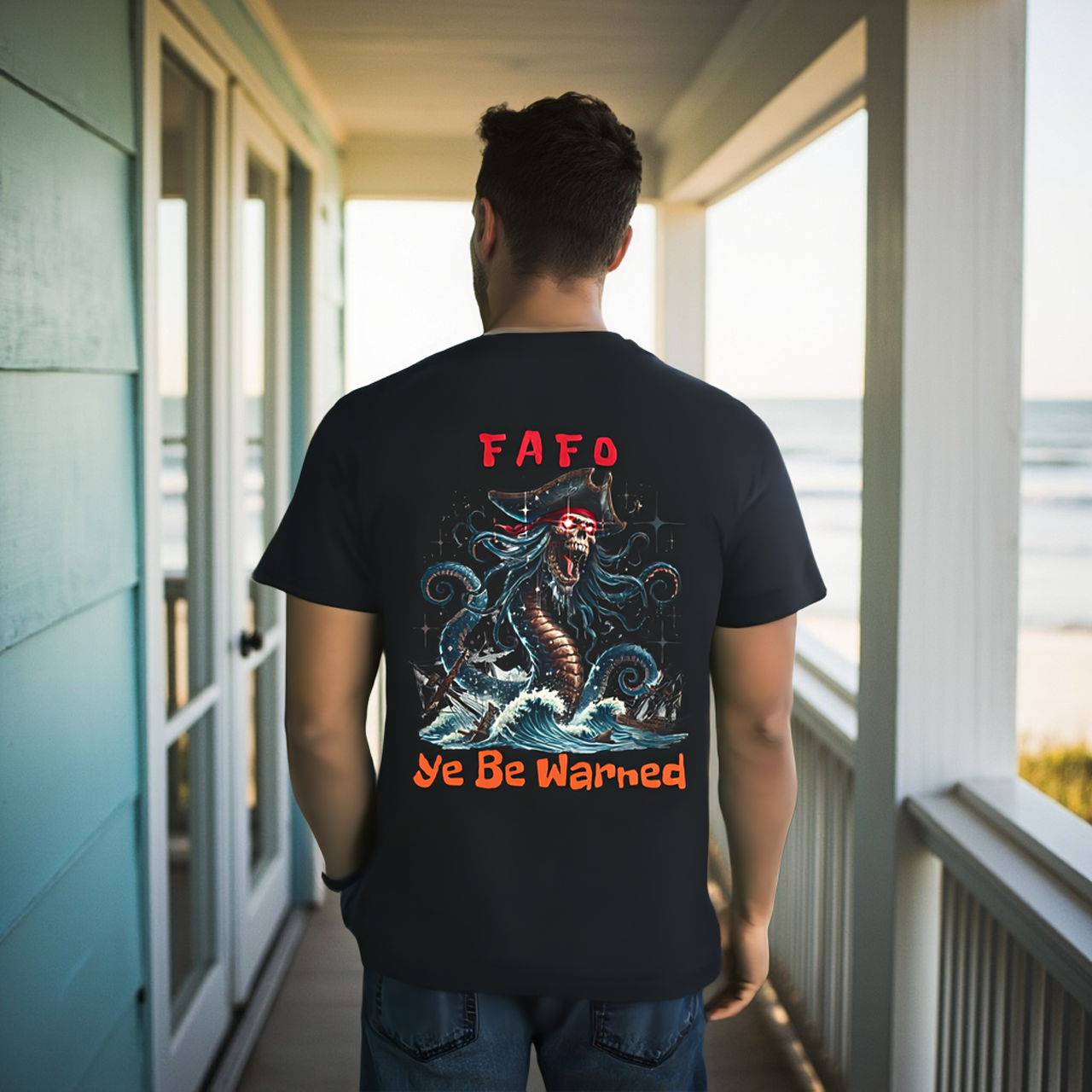 Pirate Siren Unisex Tee - FAFO Ye Be Warned Humorous Tee product thumbnail image