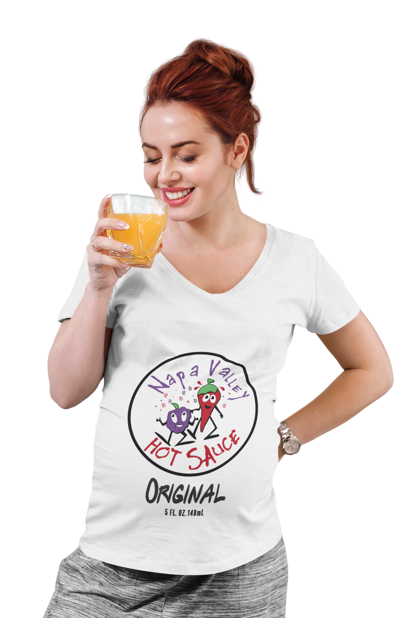 Original V-Neck Women White T-Shirt