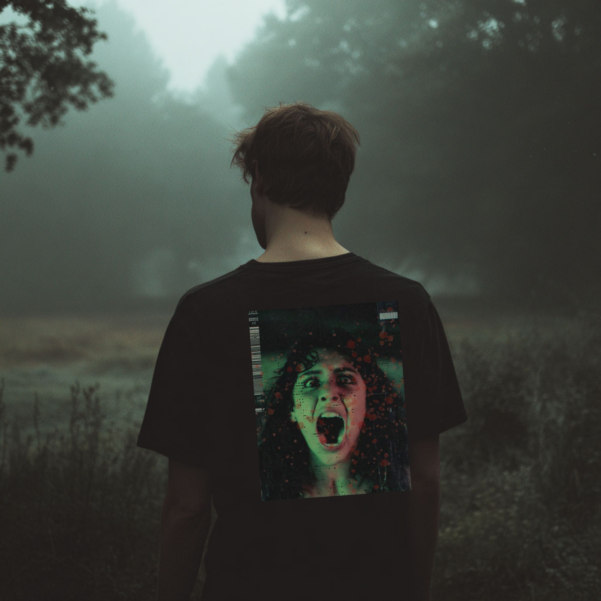 THAT FACE. Horror Graphic Tee – VHS Freeze-Frame Back Print, Final Girl Slasher Shirt product thumbnail image THAT FACE. Horror Graphic Tee – VHS Freeze-Frame Back Print, Final Girl Slasher Shirt product thumbnail image