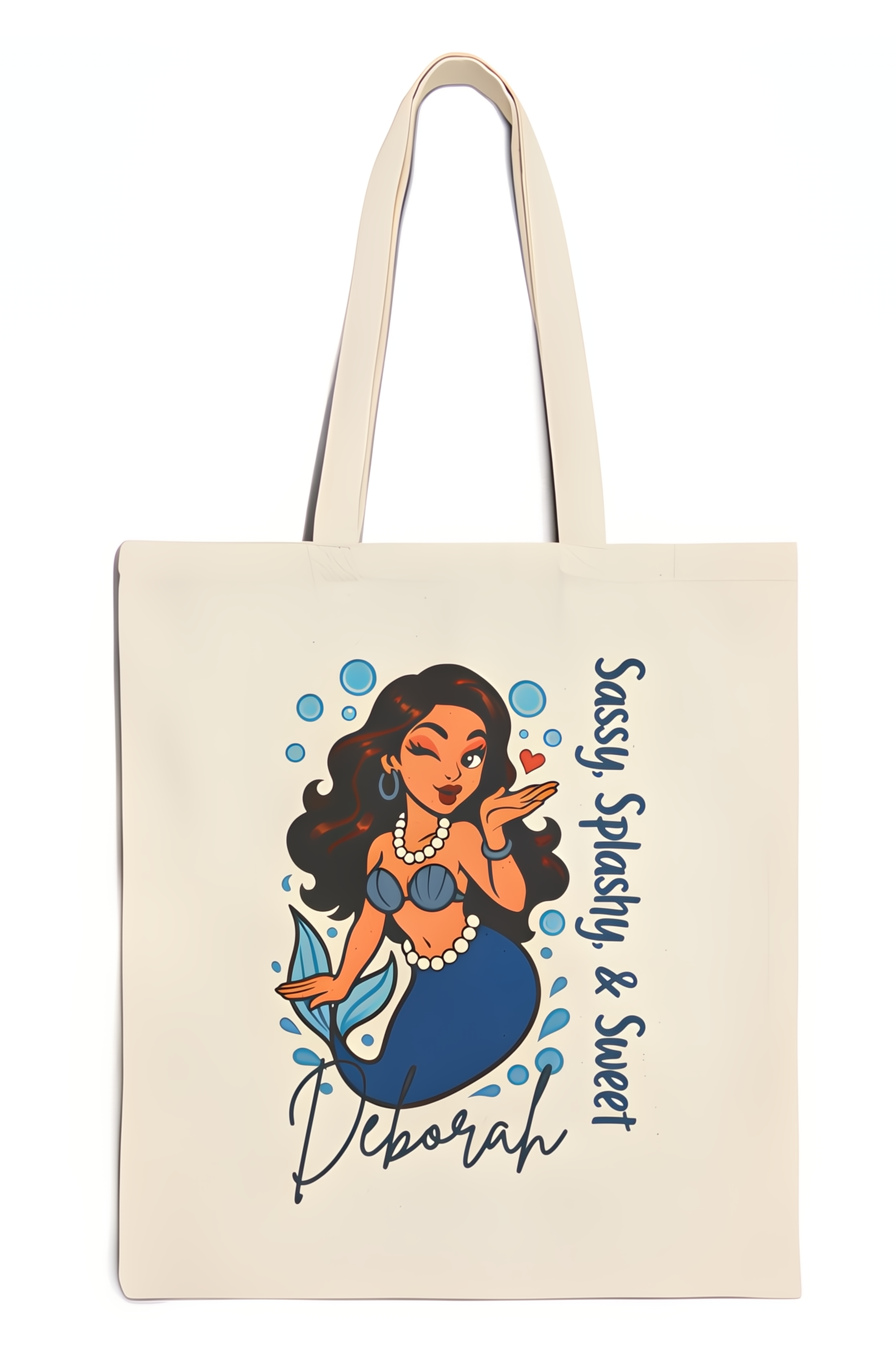 “Sassy, Splashy &amp; Sweet” – Personalized Double-Sided Mermaid Tote Bag  product thumbnail image