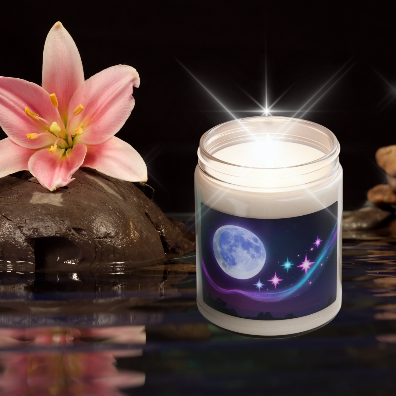 Magical Moonlit Scented Candle | Cinnamon Vanilla, Clean Cotton, Apple Harvest, Atlantis Whisper, Christmas Warmth, Coconut Cream + Cardamom, Peppered Passionfruit, Sea Salt + Orchid, White Sage + Lavender | Natural Soy Aromatherapy in Ritual Glass product thumbnail image