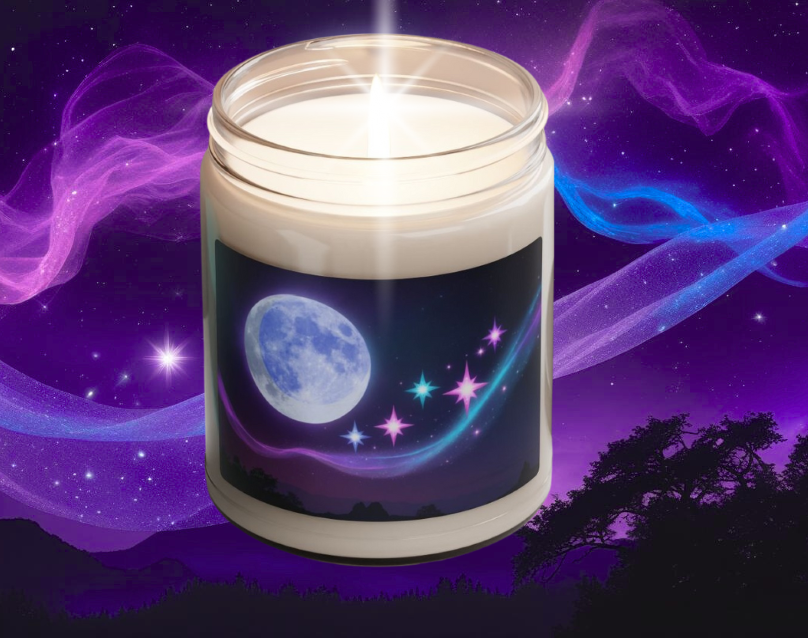Magical Moonlit Scented Candle | Cinnamon Vanilla, Clean Cotton, Apple Harvest, Atlantis Whisper, Christmas Warmth, Coconut Cream + Cardamom, Peppered Passionfruit, Sea Salt + Orchid, White Sage + Lavender | Natural Soy Aromatherapy in Ritual Glass Magical Moonlit Scented Candle | Cinnamon Vanilla, Clean Cotton, Apple Harvest, Atlantis Whisper, Christmas Warmth, Coconut Cream + Cardamom, Peppered Passionfruit, Sea Salt + Orchid, White Sage + Lavender | Natural Soy Aromatherapy in Ritual Glass