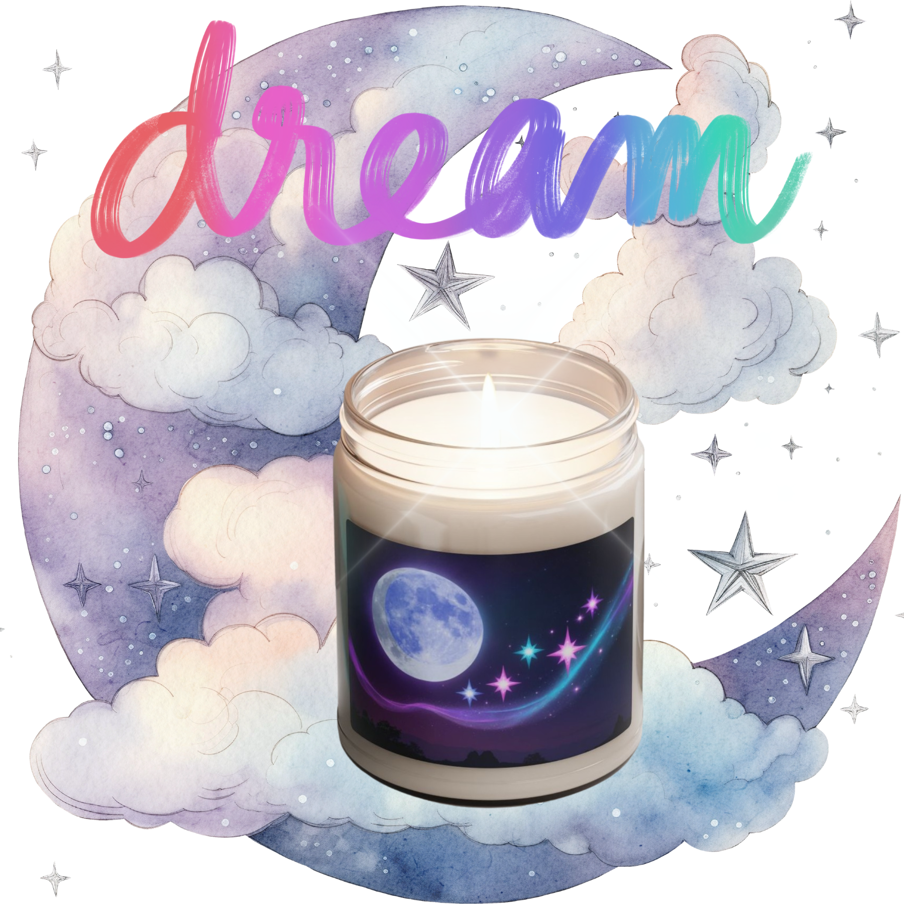 Magical Moonlit Scented Candle | Cinnamon Vanilla, Clean Cotton, Apple Harvest, Atlantis Whisper, Christmas Warmth, Coconut Cream + Cardamom, Peppered Passionfruit, Sea Salt + Orchid, White Sage + Lavender | Natural Soy Aromatherapy in Ritual Glass product thumbnail image