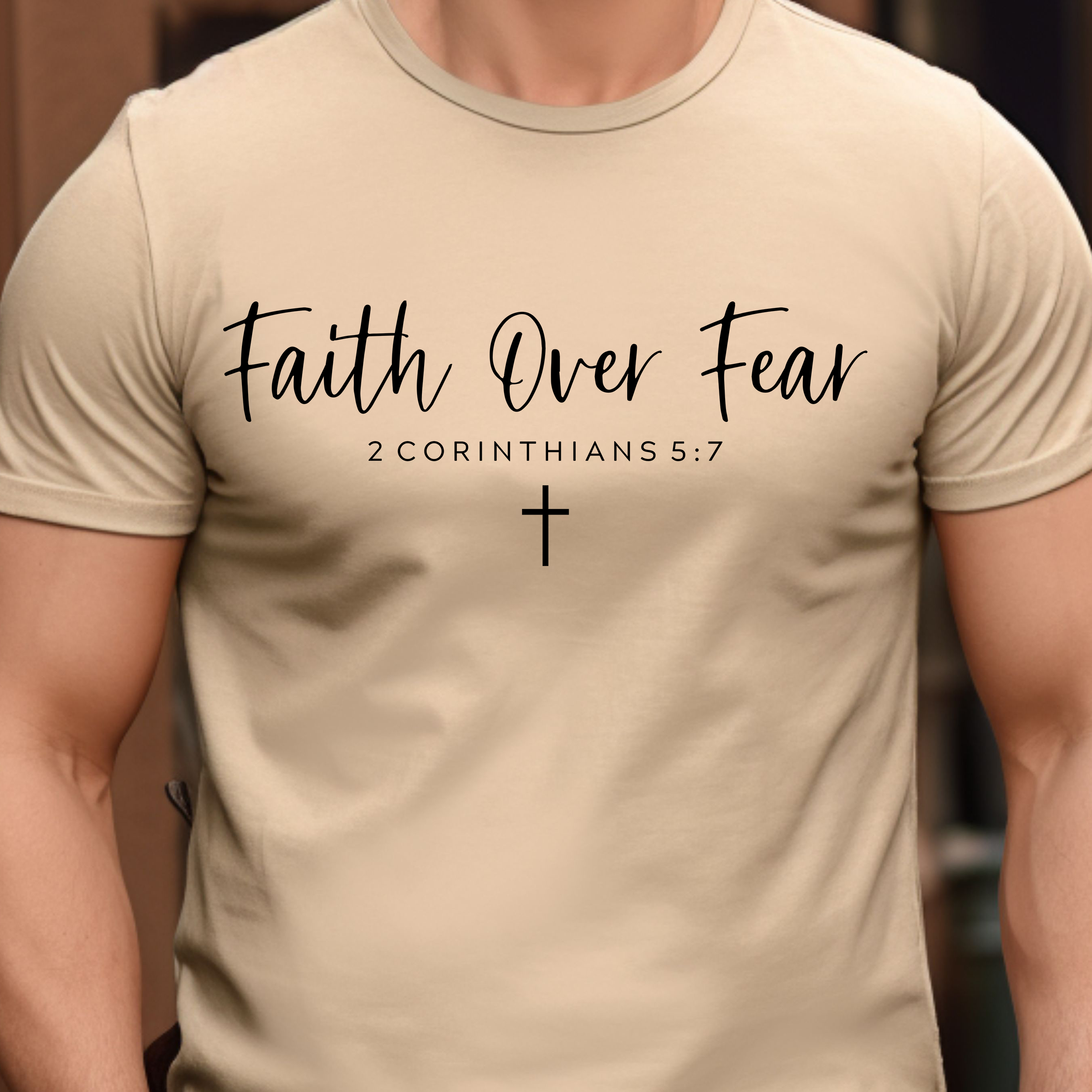 Faith Over Fear - Men's Christian T-shirt product thumbnail image Faith Over Fear - Men's Christian T-shirt product thumbnail image