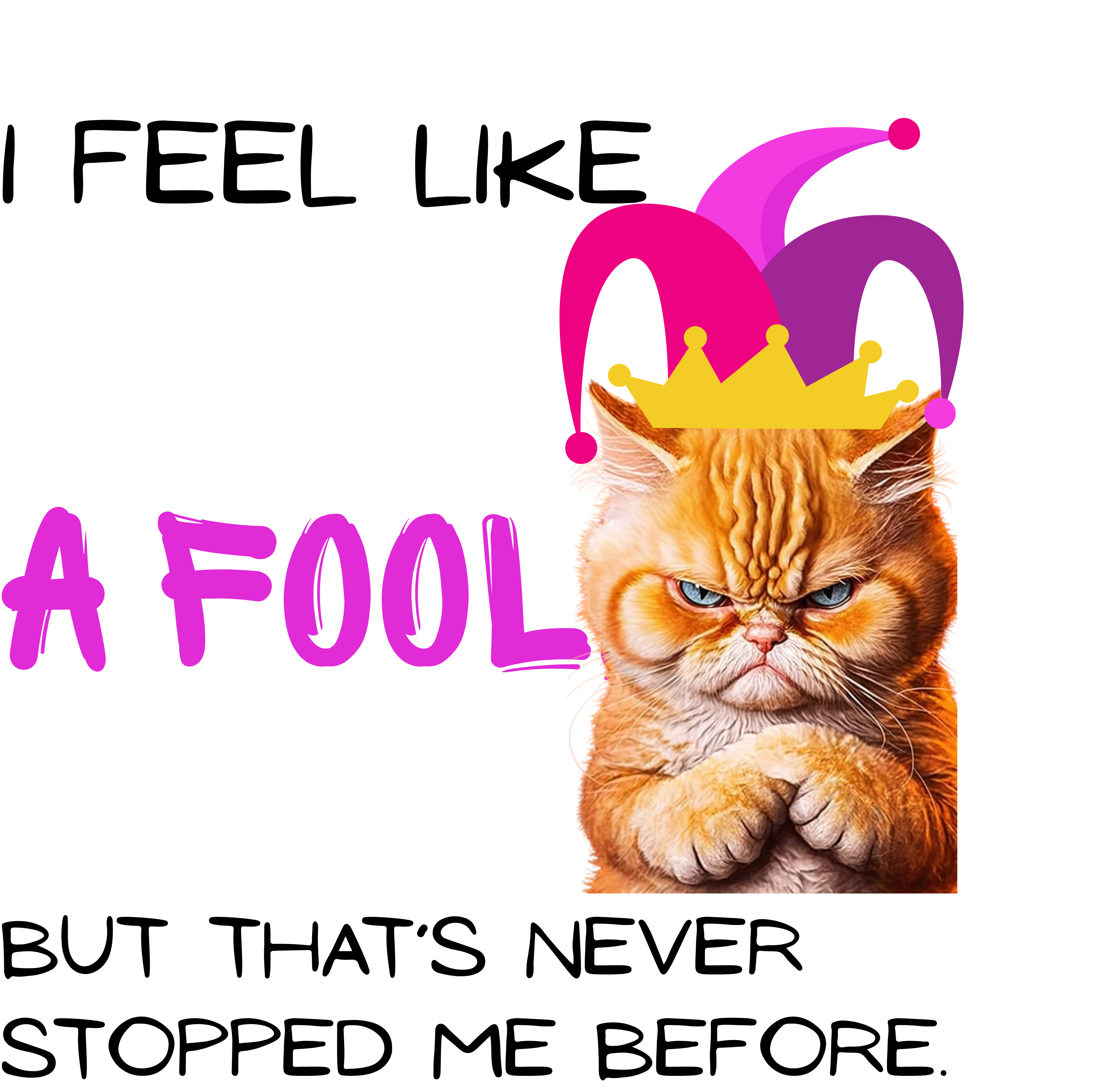 'I feel like a fool!' with silly cat image, Travel Water Bottle, Hydration Gift, Adventure Mug, Eco-Friendly Bottle, Outdoor Gear, Unique Drinkware, also merch for Gemstone Crossword Puzzle Series. product thumbnail image