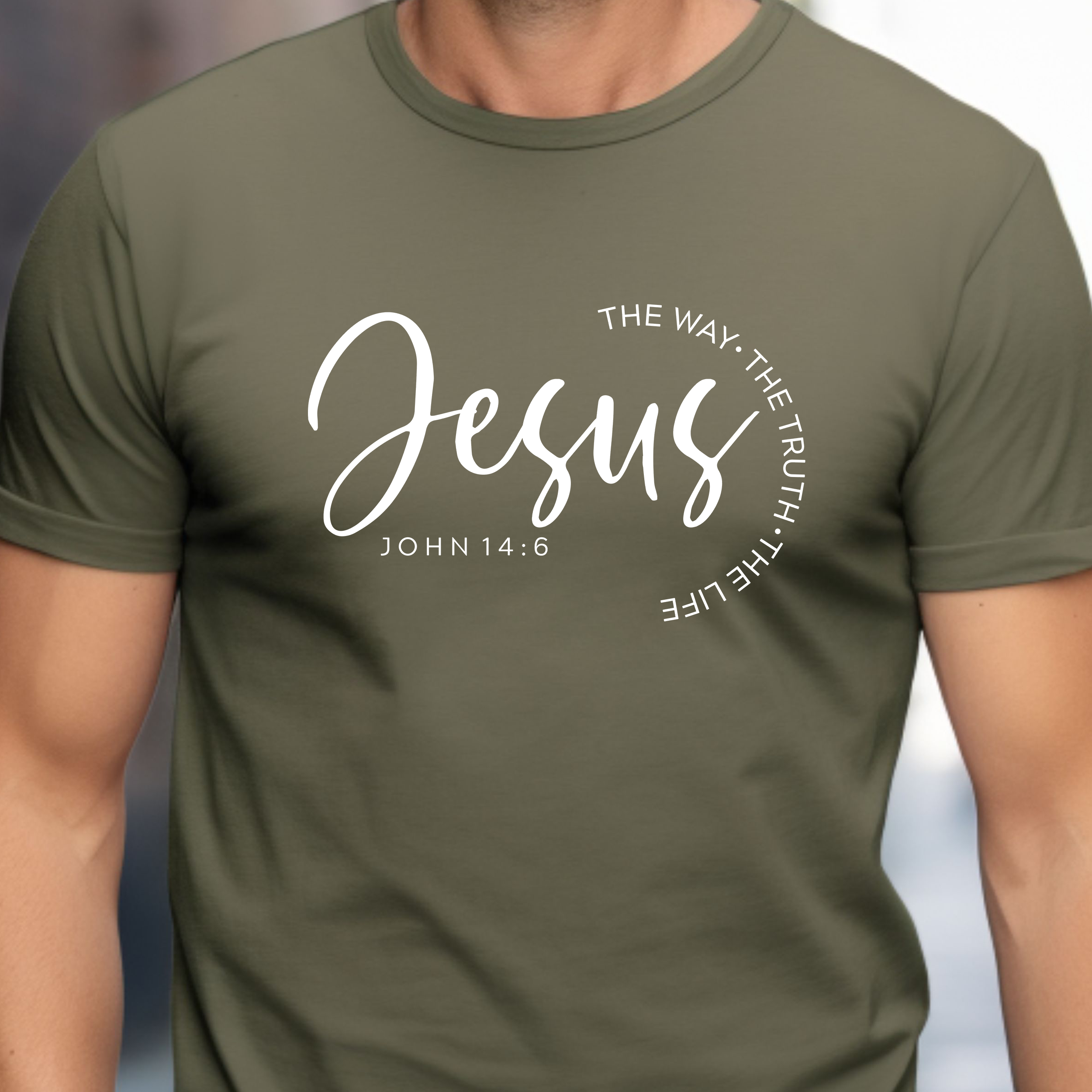 Jesus: The Way, The Truth, The Life - Men's Christian T-shirt product thumbnail image Jesus: The Way, The Truth, The Life - Men's Christian T-shirt product thumbnail image