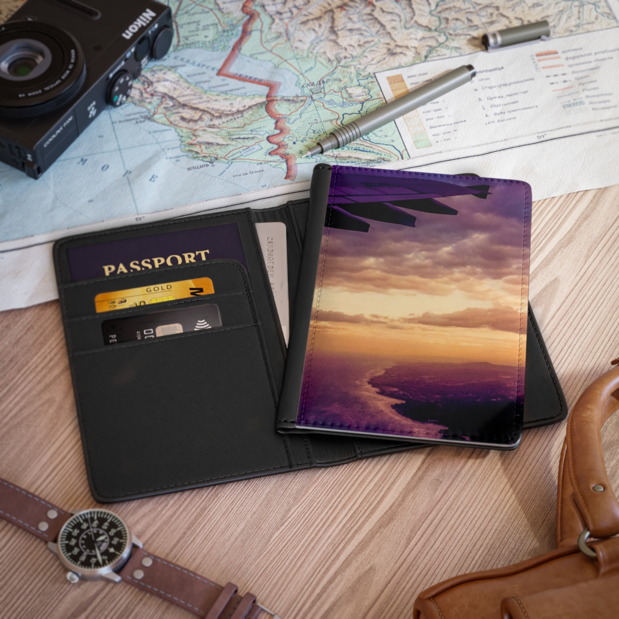 Leaving Florida Airspace Passport Cover Stylish Travel Wallet with Card Slots And Airline Window View Design Adventure Gift for Frequent Flyers Leaving Florida Airspace Passport Cover Stylish Travel Wallet with Card Slots And Airline Window View Design Adventure Gift for Frequent Flyers