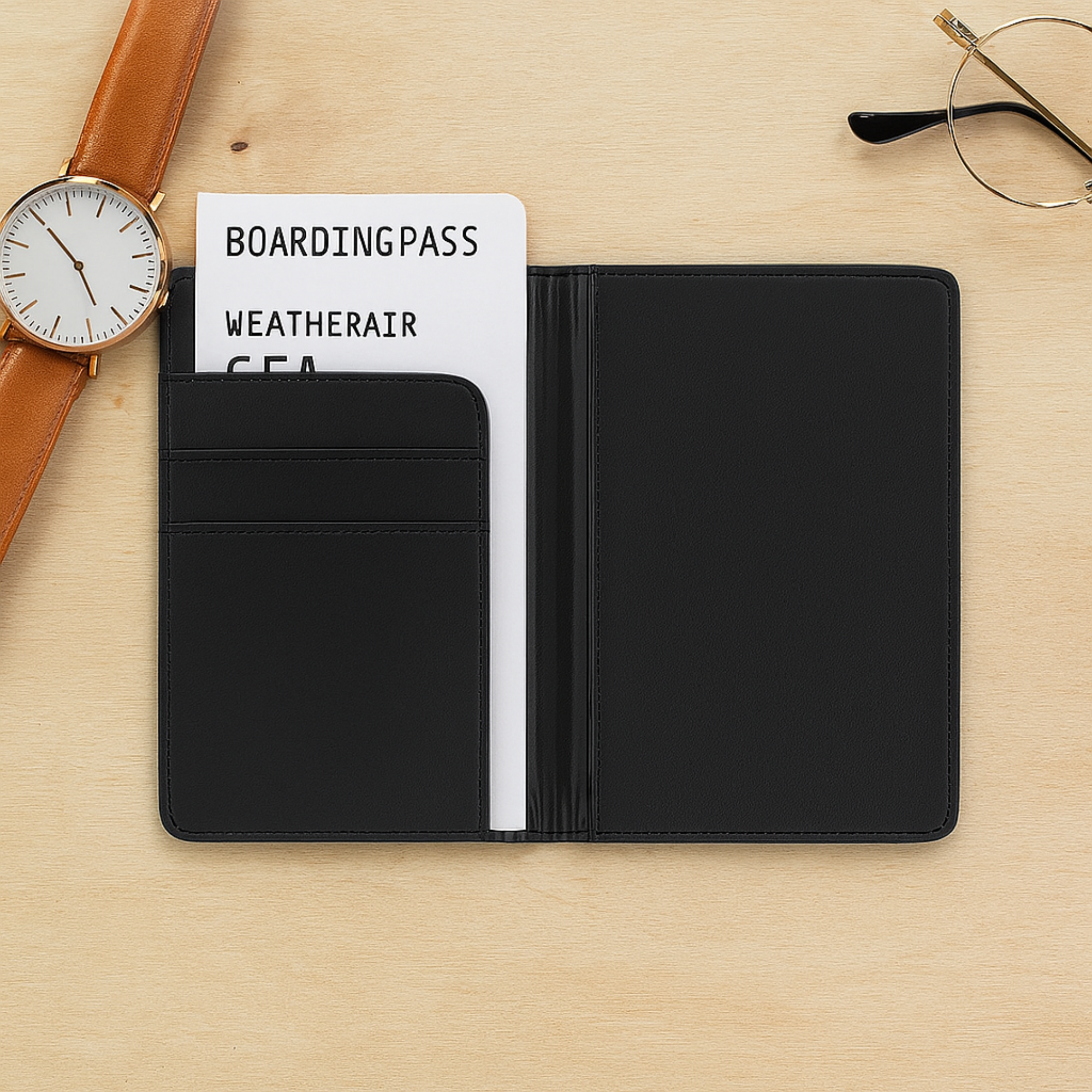 Leaving Florida Airspace Passport Cover Stylish Travel Wallet with Card Slots And Airline Window View Design Adventure Gift for Frequent Flyers product thumbnail image