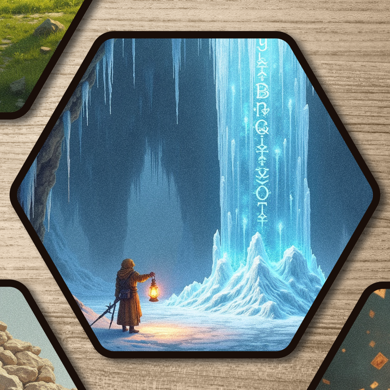 Frozen Stalactite | Hexagonal Scene Kiss-Cut Stickers