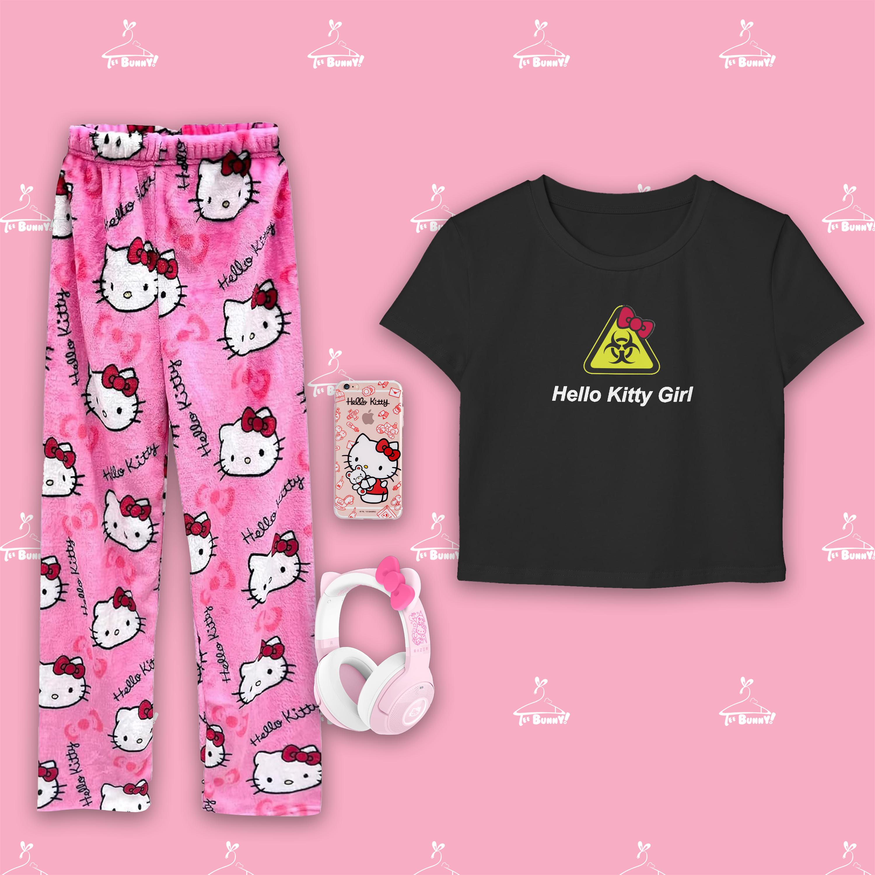 Hello Kitty Girl Hazard - (Unisex Cropped Baby Tee) Hello Kitty Girl Hazard - (Unisex Cropped Baby Tee)