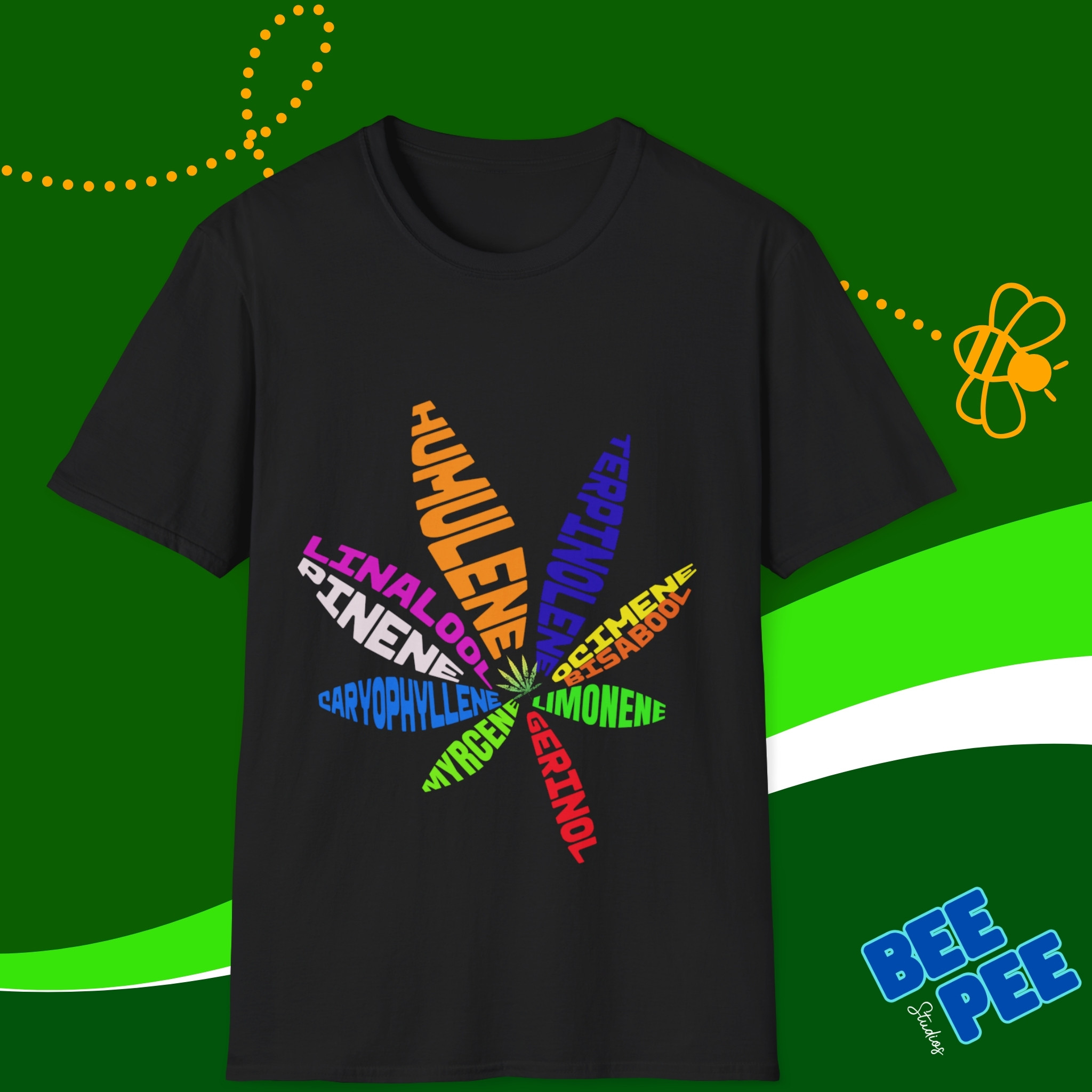 Cannabis Cool Text Design Terpenes T-Shirt