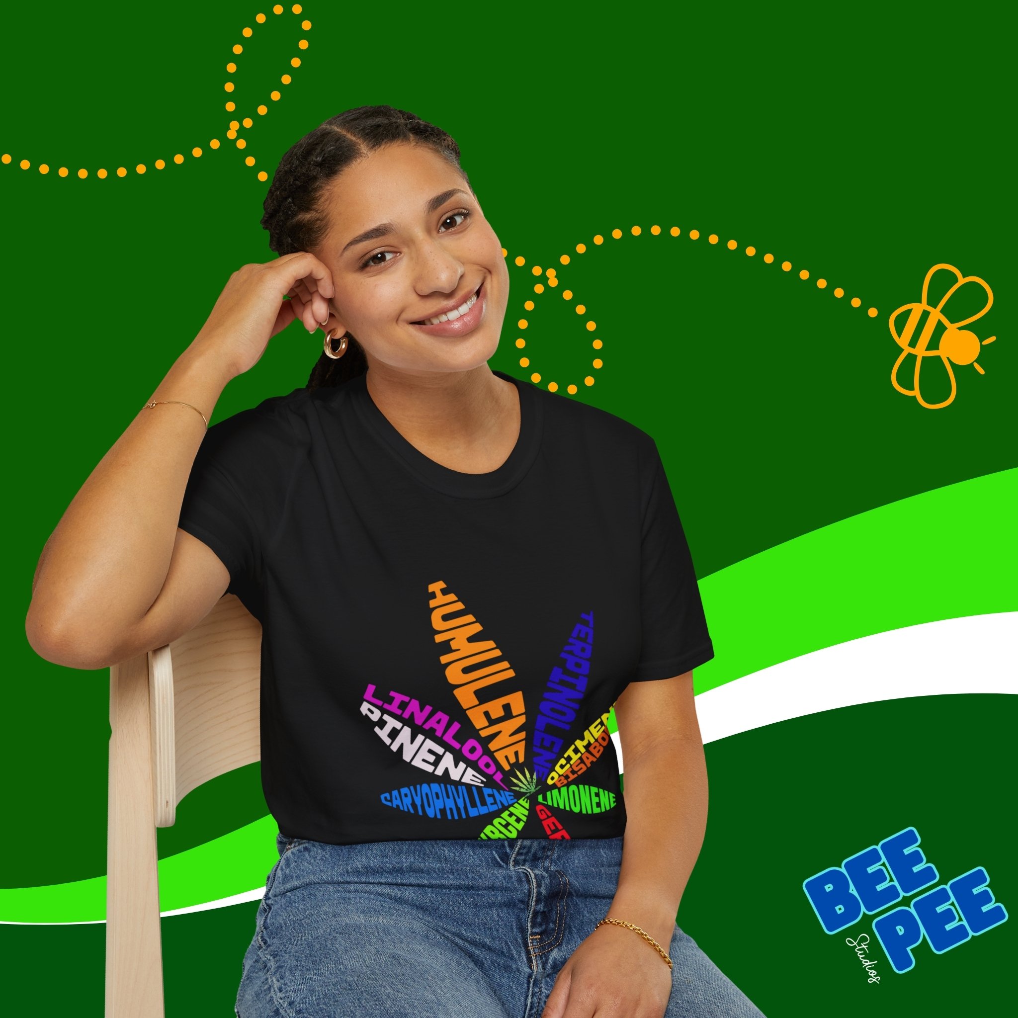 Cannabis Cool Text Design Terpenes T-Shirt product thumbnail image
