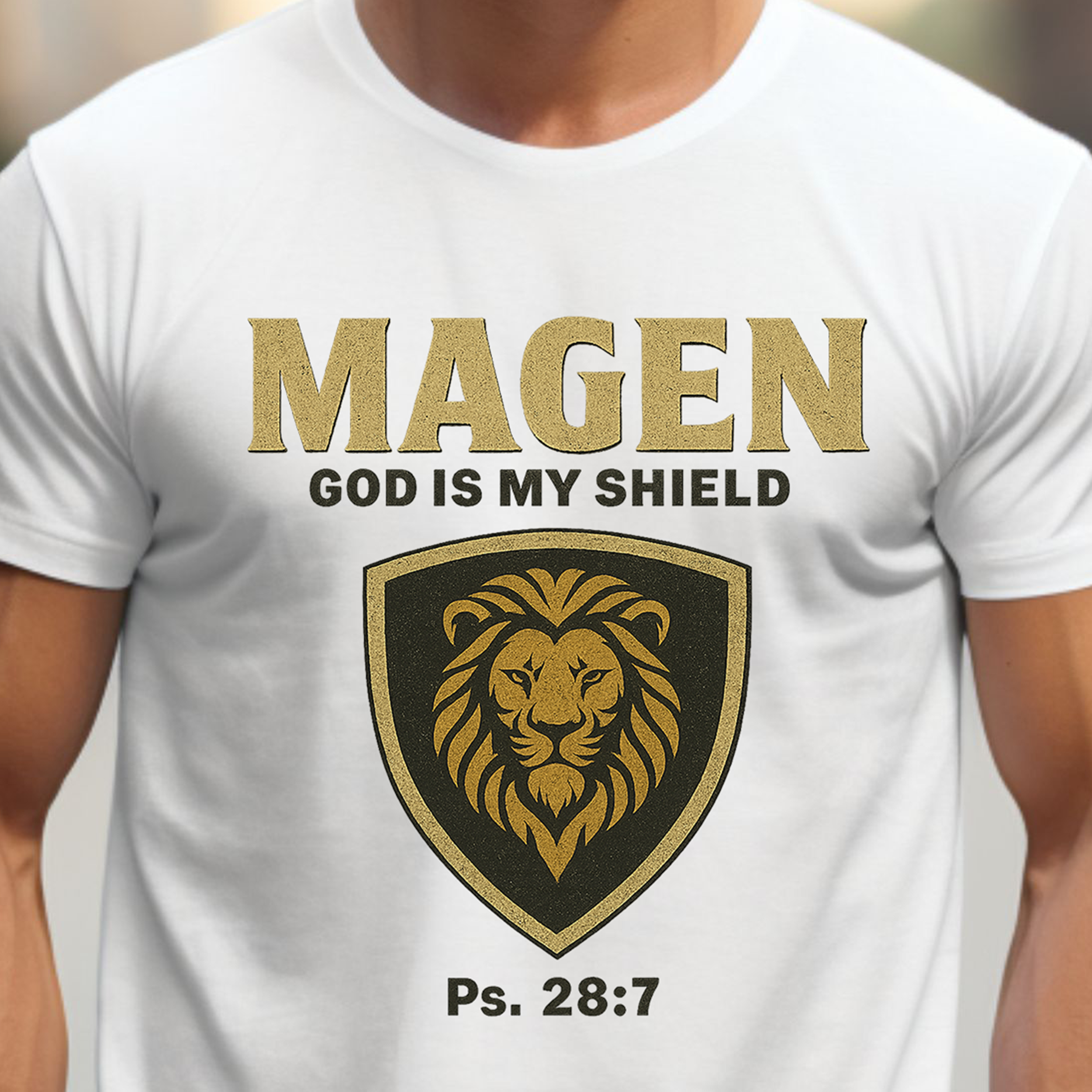 Magen – God Is My Shield - Men's Christian T-Shirt product thumbnail image Magen – God Is My Shield - Men's Christian T-Shirt product thumbnail image