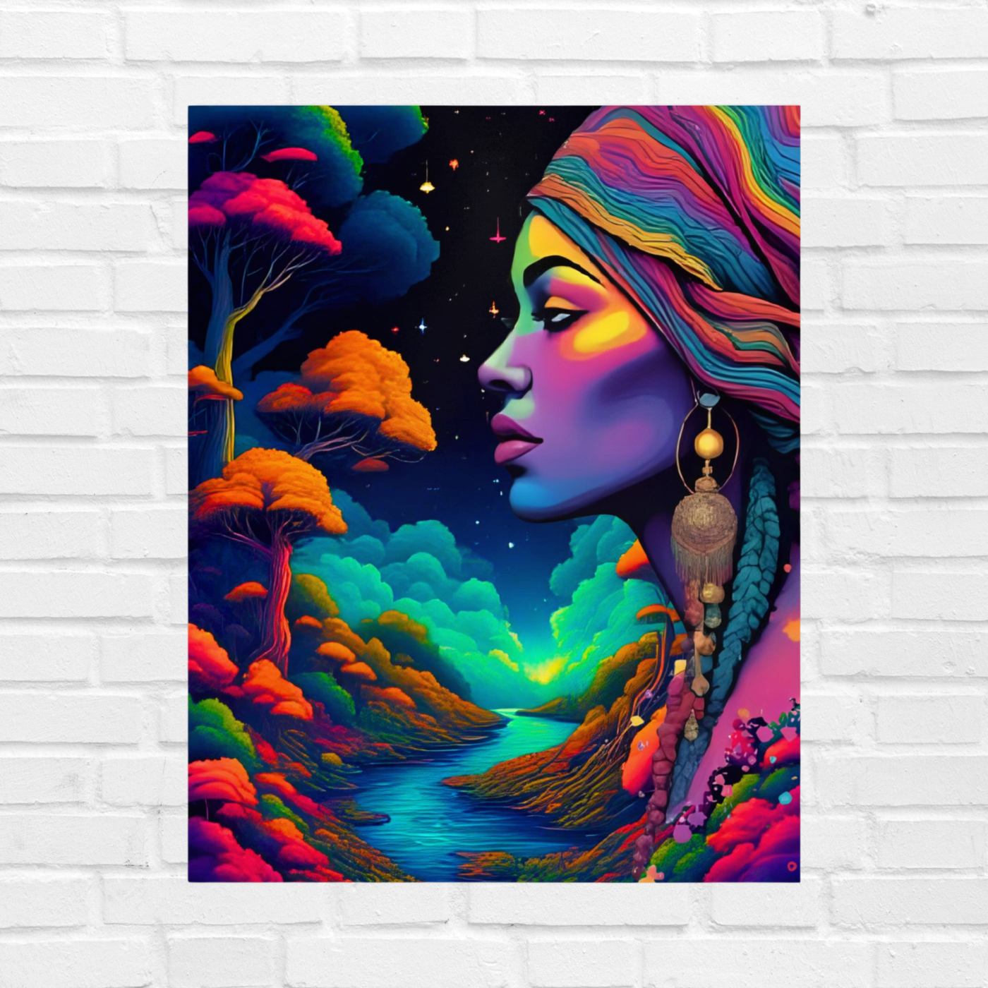  River Vibes Art Foam Board Print, Bohemian Decor, Unique Wall Art, Colorful Home Accent, Gift for Art Lovers, Ethereal Decor