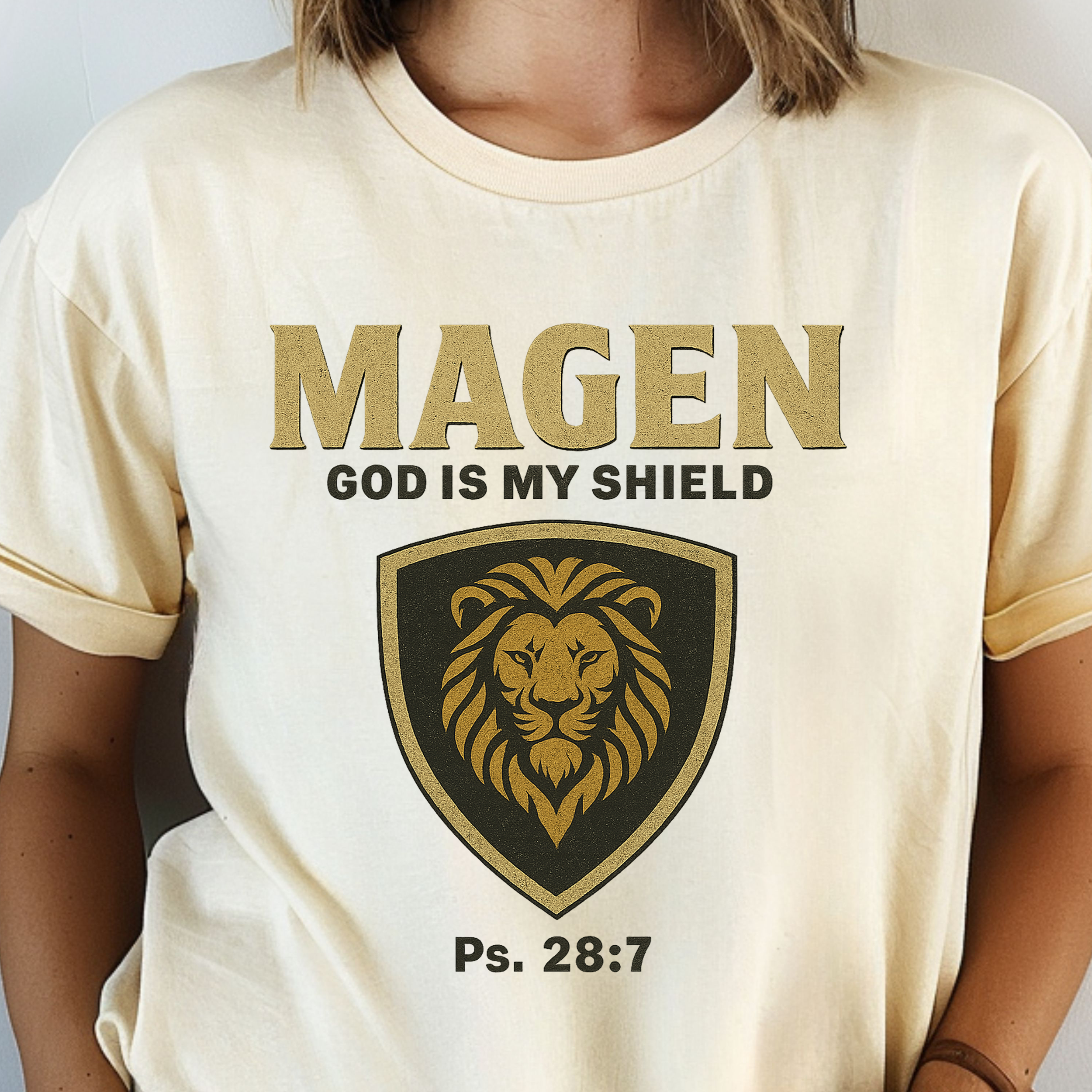 Magen – God Is My Shield - Women's Christian T-Shirt product thumbnail image Magen – God Is My Shield - Women's Christian T-Shirt product thumbnail image