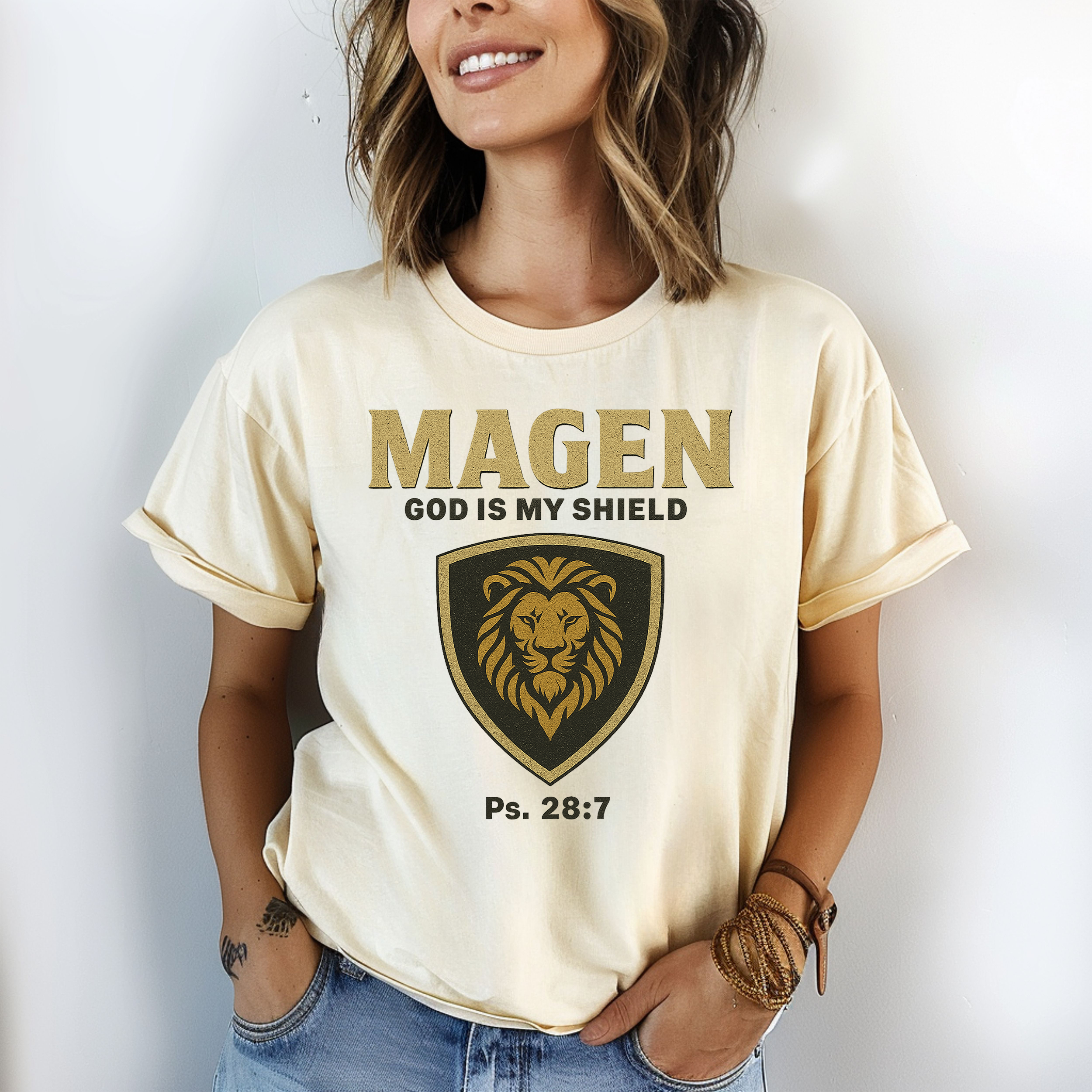 Magen – God Is My Shield - Women's Christian T-Shirt product thumbnail image Magen – God Is My Shield - Women's Christian T-Shirt product thumbnail image