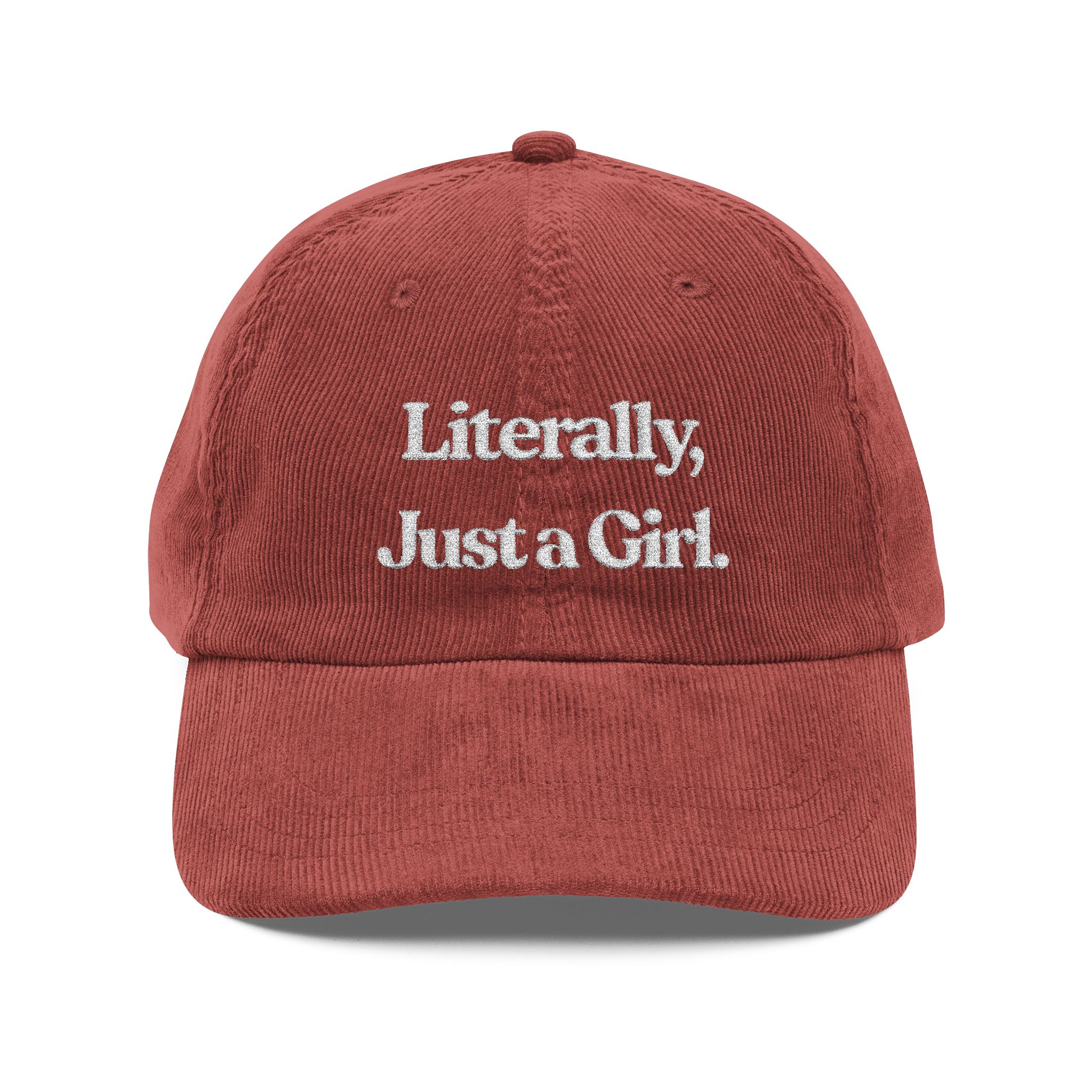 "Literally, Just a Girl" - Vintage Embroidered Cap.