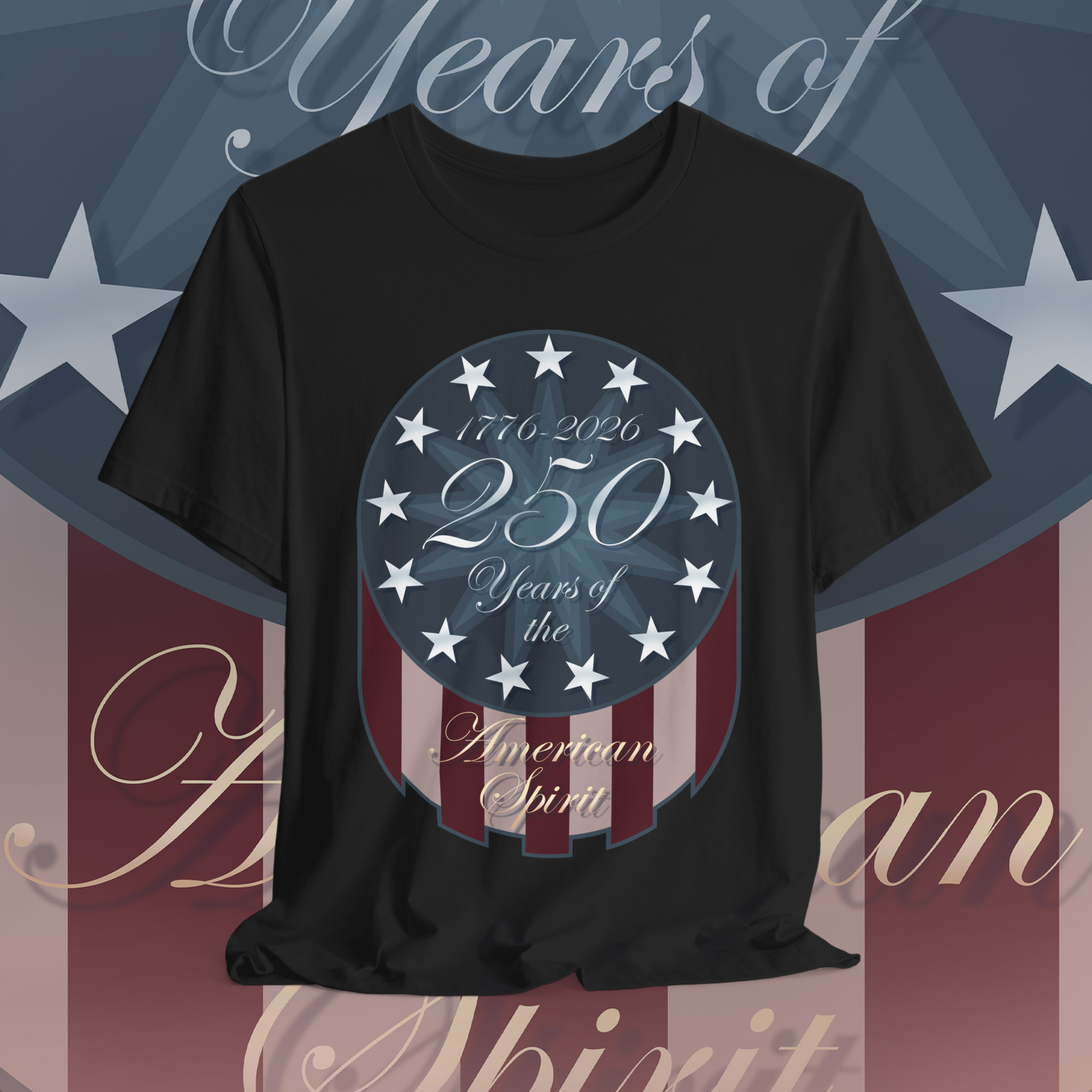 American Spirit 250th Anniversary Tee, Unisex Graphic T-Shirt, Patriotic Apparel, Independence Day Gift product thumbnail image American Spirit 250th Anniversary Tee, Unisex Graphic T-Shirt, Patriotic Apparel, Independence Day Gift product thumbnail image