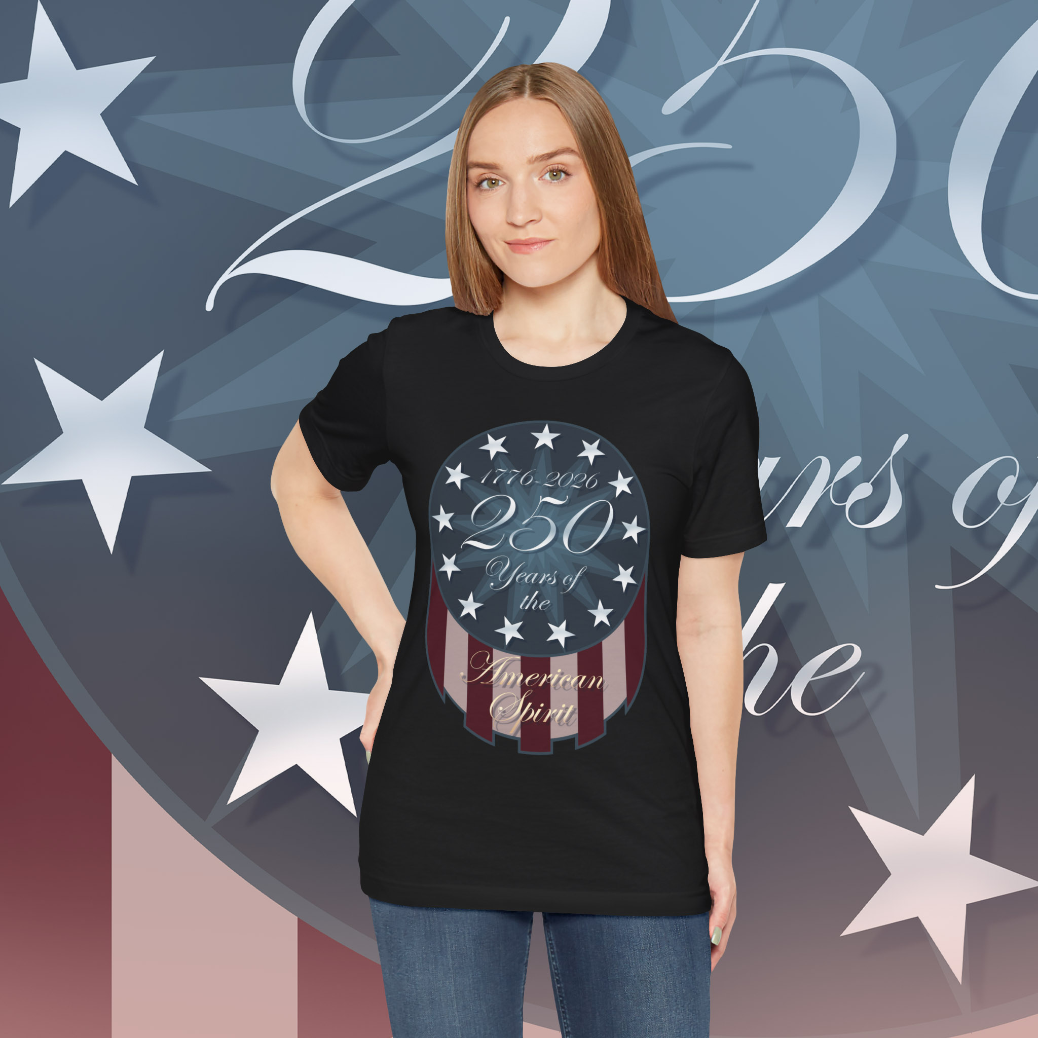 American Spirit 250th Anniversary Tee, Unisex Graphic T-Shirt, Patriotic Apparel, Independence Day Gift product thumbnail image American Spirit 250th Anniversary Tee, Unisex Graphic T-Shirt, Patriotic Apparel, Independence Day Gift product thumbnail image