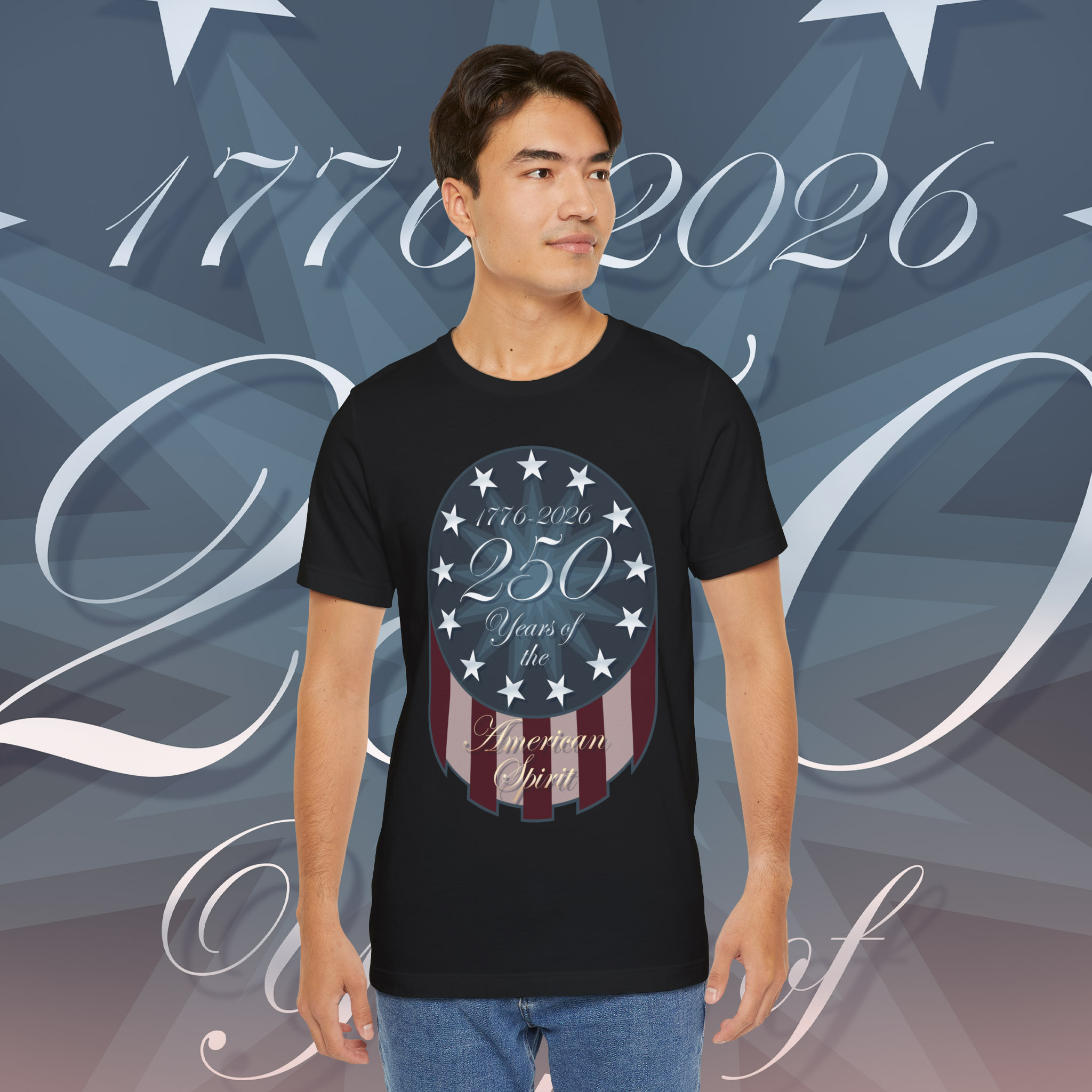 American Spirit 250th Anniversary Tee, Unisex Graphic T-Shirt, Patriotic Apparel, Independence Day Gift product thumbnail image American Spirit 250th Anniversary Tee, Unisex Graphic T-Shirt, Patriotic Apparel, Independence Day Gift product thumbnail image