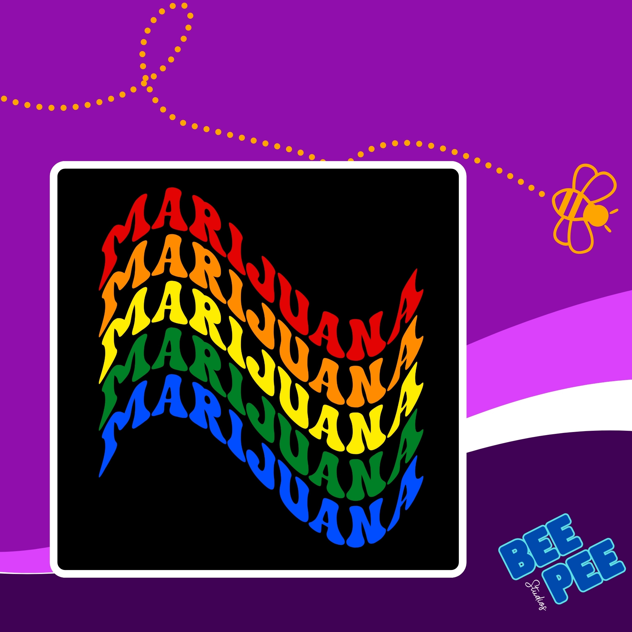  T-Shirt "CANNABIS" Cool Wavy Flag Text Design Pride Colors Unisex Soft Style T-shirt. product thumbnail image