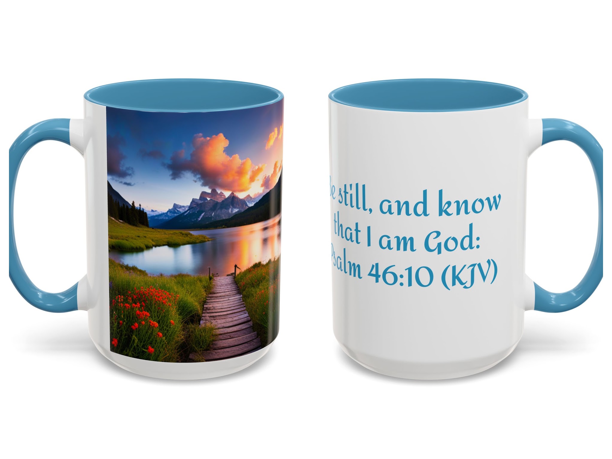 Mountain Lake Coffee Mug Psalm 46:10- Light Blue product thumbnail image