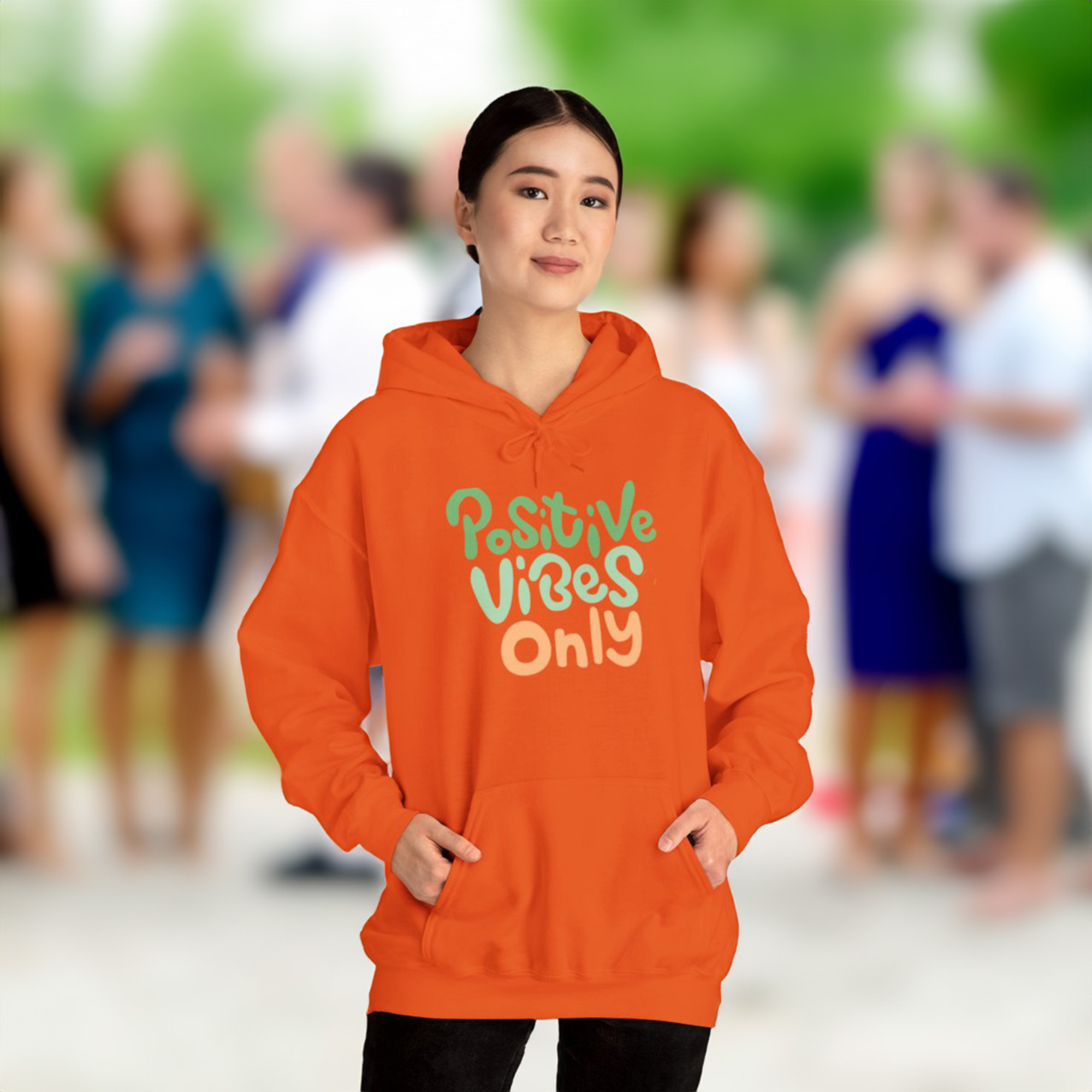 Positive Vibes Only Hoodie Cozy Heavy Blend Pullover Sweatshirt Motivational Quote Hoodie Casual Positive Affirmation Gift