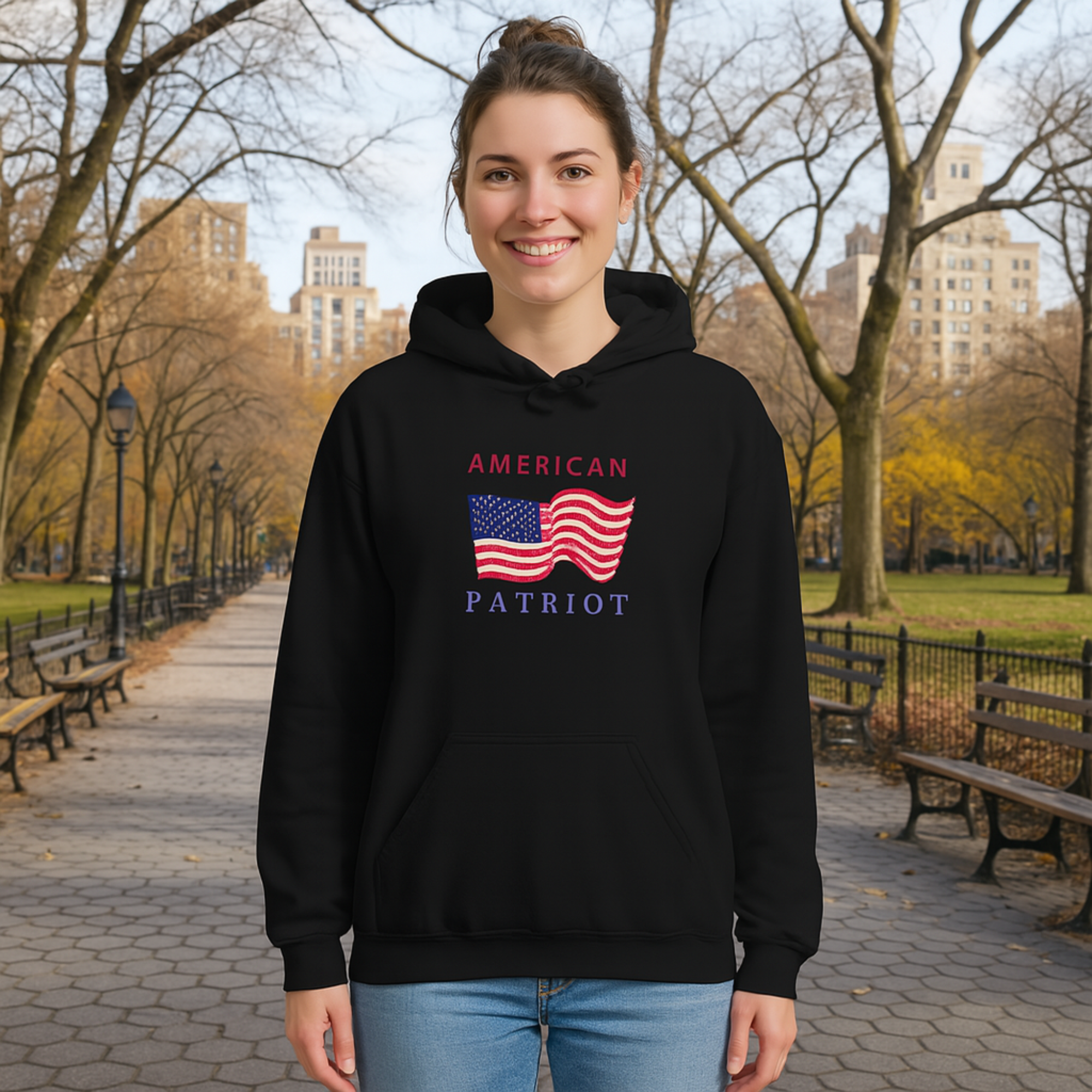 American Patriot Unisex Hoodie USA Flag Pullover Sweatshirt | Patriotic 4th of July Gift for Men And Women | Red White Blue USA Pride Hoodie