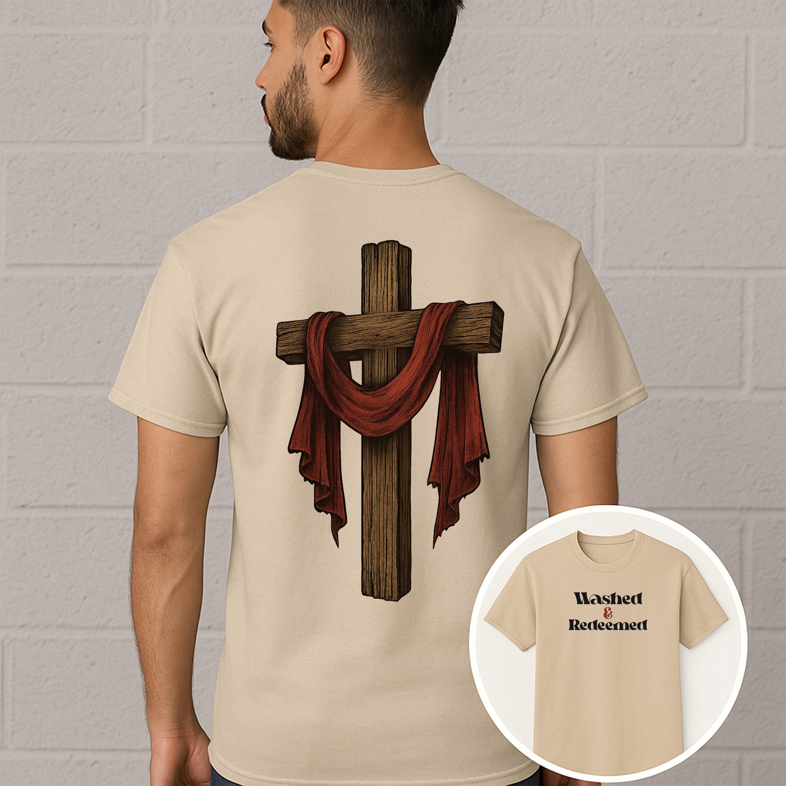 Washed and Redeemed T-shirt - Men's Christian T-Shirt product thumbnail image Washed and Redeemed T-shirt - Men's Christian T-Shirt product thumbnail image