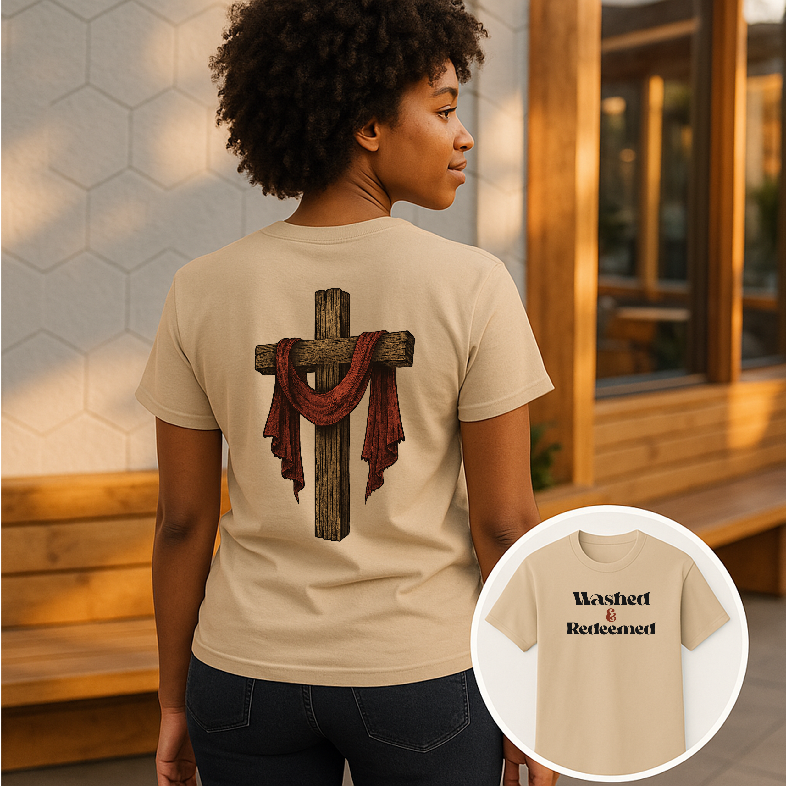 Washed and Redeemed T-shirt - Women's Christian T-Shirt product thumbnail image Washed and Redeemed T-shirt - Women's Christian T-Shirt product thumbnail image