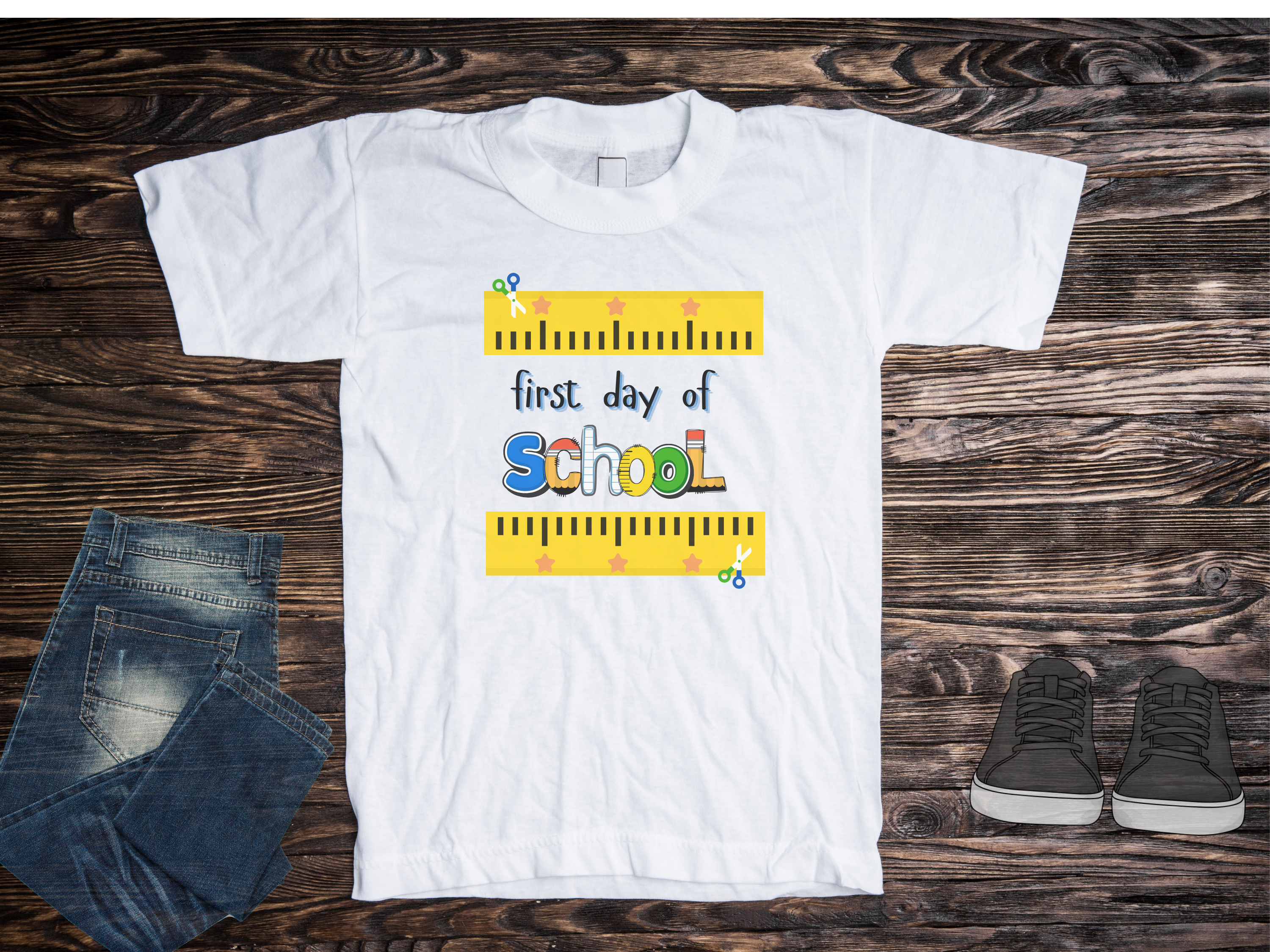 First Day of School Kids Tee, Cute Kids T-Shirt, Back to School Gift, School Spirit Shirt, Fun Children’s Apparel, Birthday Present product thumbnail image