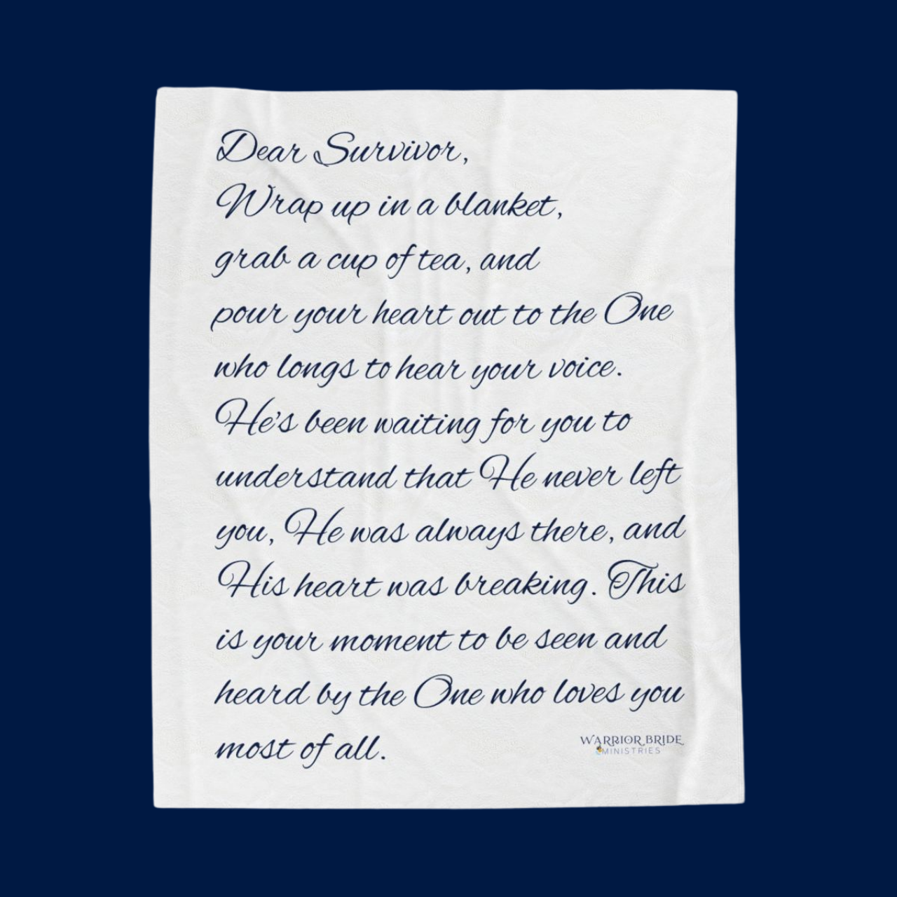 DEAR SURVIVOR, Velveteen Plush Blanket DEAR SURVIVOR, Velveteen Plush Blanket