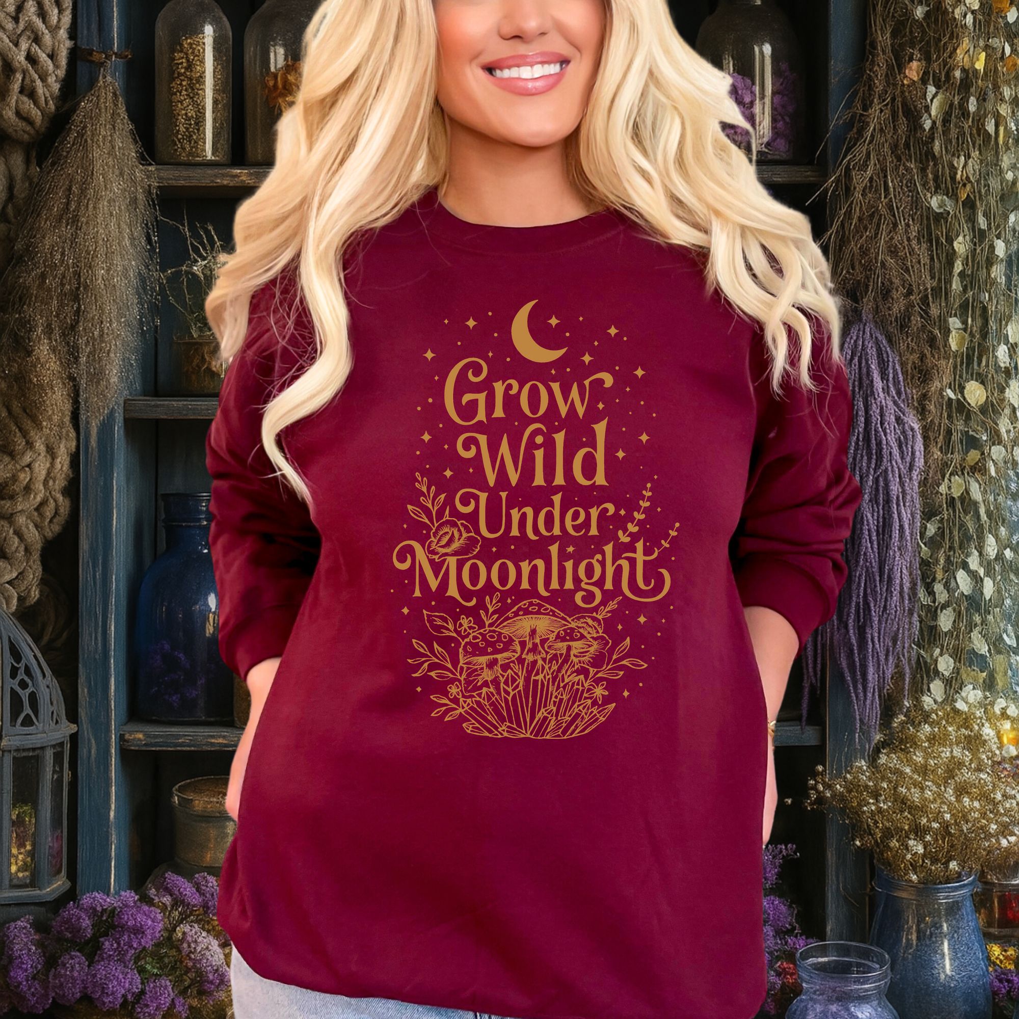Grow Wild Under Moonlight Sweatshirt product thumbnail image Grow Wild Under Moonlight Sweatshirt product thumbnail image