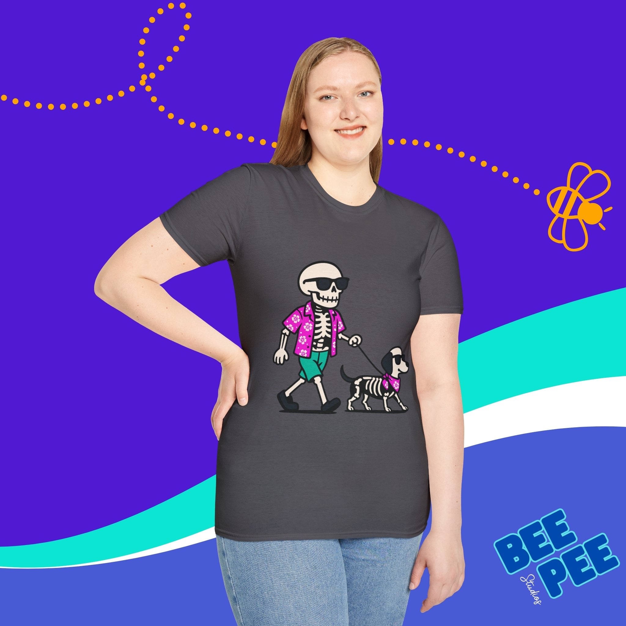 Skelly and Bone Matching Tropical Shirts Unisex T-Shirt product thumbnail image Skelly and Bone Matching Tropical Shirts Unisex T-Shirt product thumbnail image