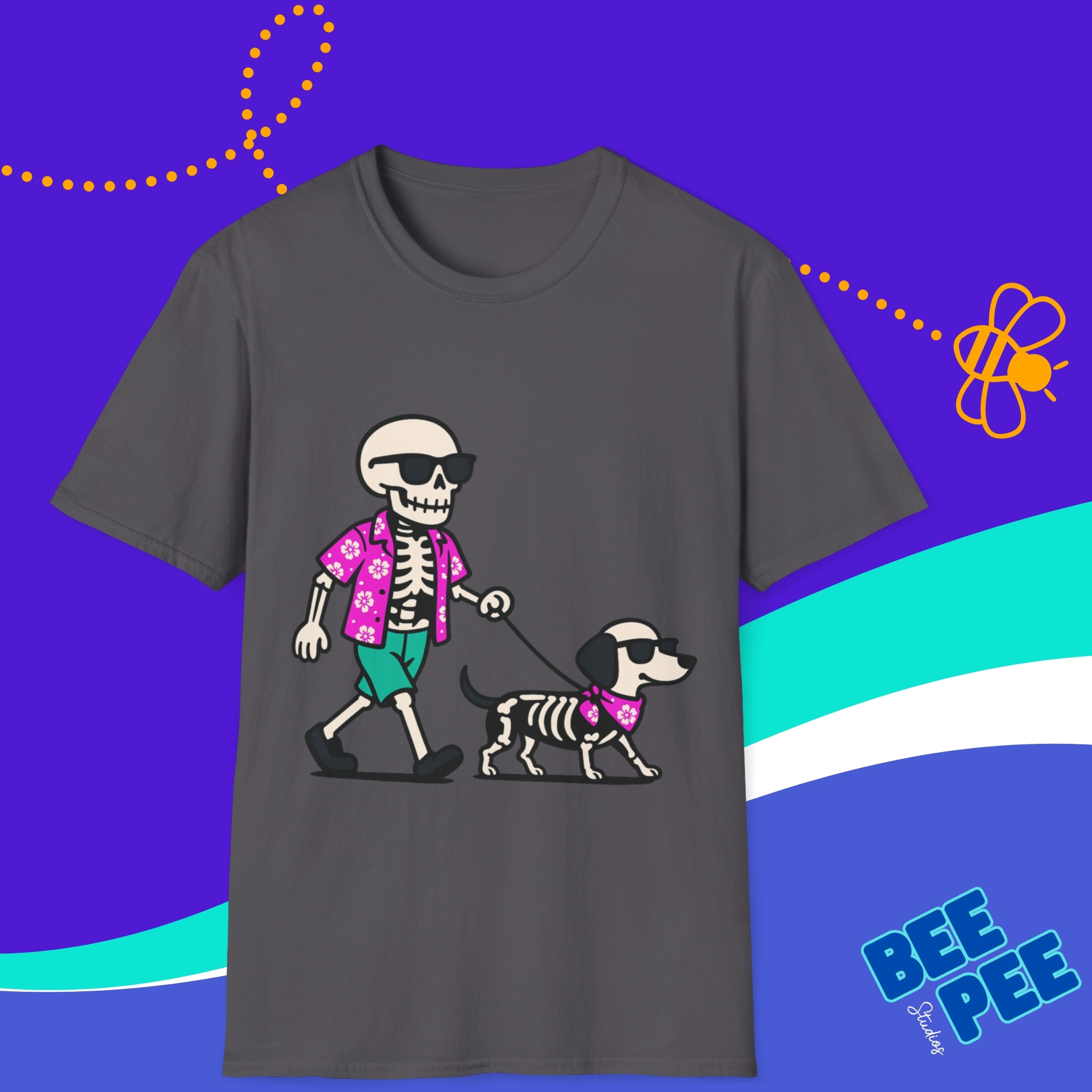  Skelly and Bone Matching Tropical Shirts Unisex T-Shirt