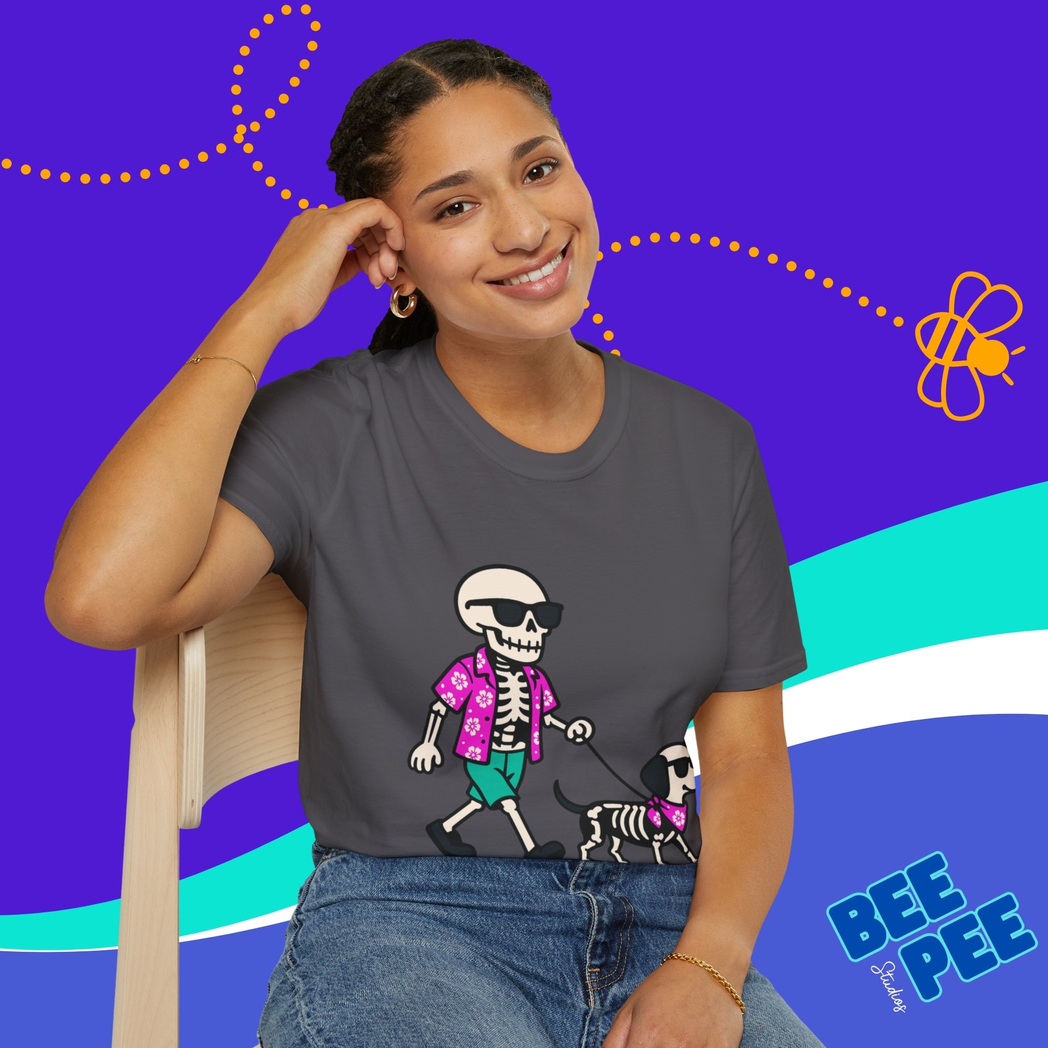 Skelly and Bone Matching Tropical Shirts Unisex T-Shirt product thumbnail image Skelly and Bone Matching Tropical Shirts Unisex T-Shirt product thumbnail image