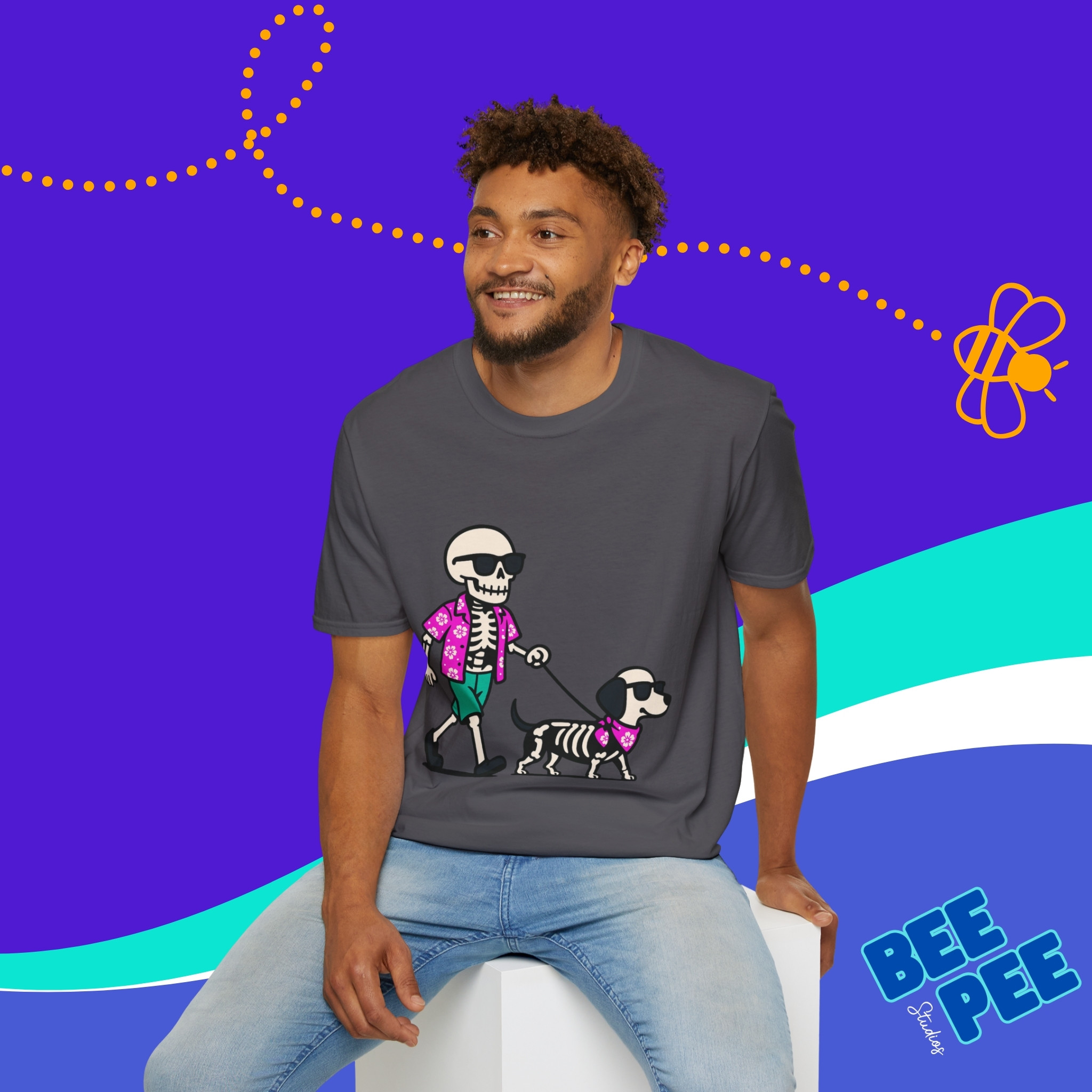 Skelly and Bone Matching Tropical Shirts Unisex T-Shirt product thumbnail image Skelly and Bone Matching Tropical Shirts Unisex T-Shirt product thumbnail image