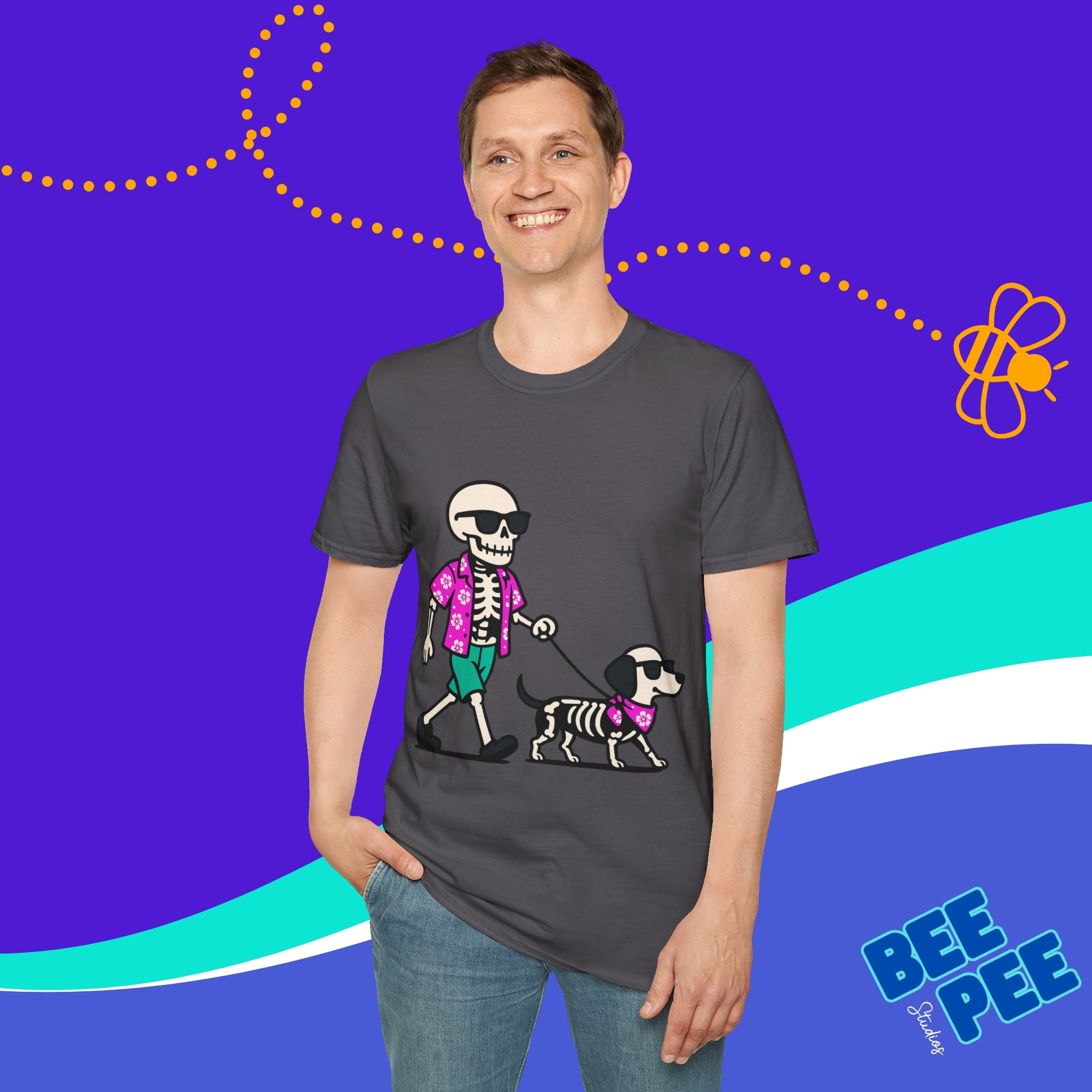 Skelly and Bone Matching Tropical Shirts Unisex T-Shirt product thumbnail image Skelly and Bone Matching Tropical Shirts Unisex T-Shirt product thumbnail image