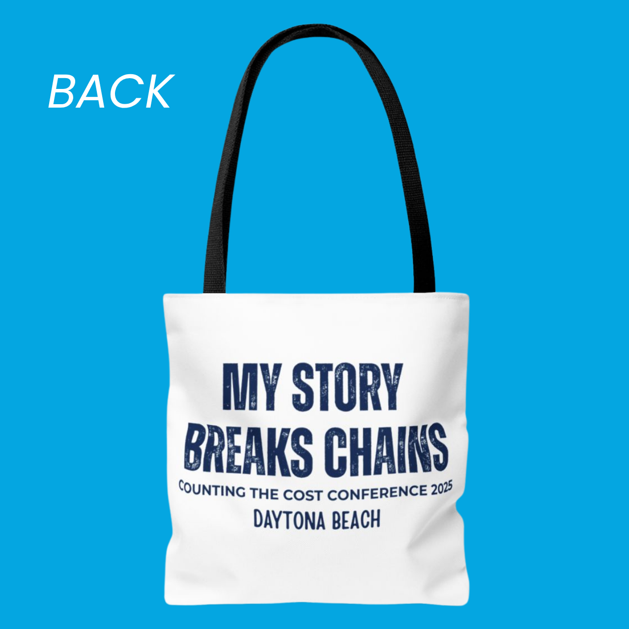My Story Breaks Chains Tote Bag product thumbnail image My Story Breaks Chains Tote Bag product thumbnail image