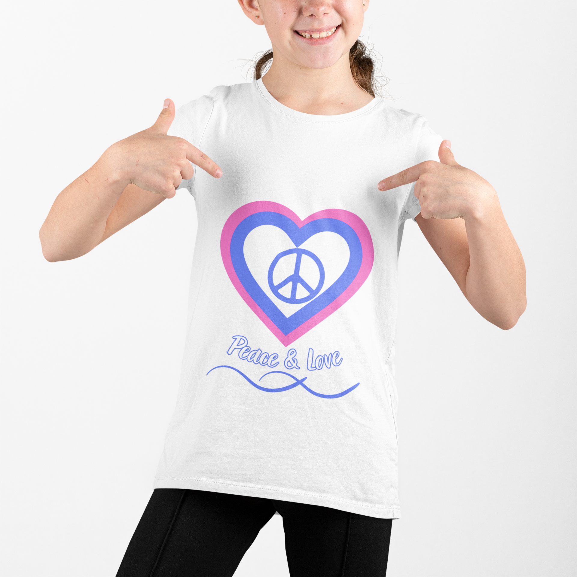 Kids Tee - Peace and Love Design